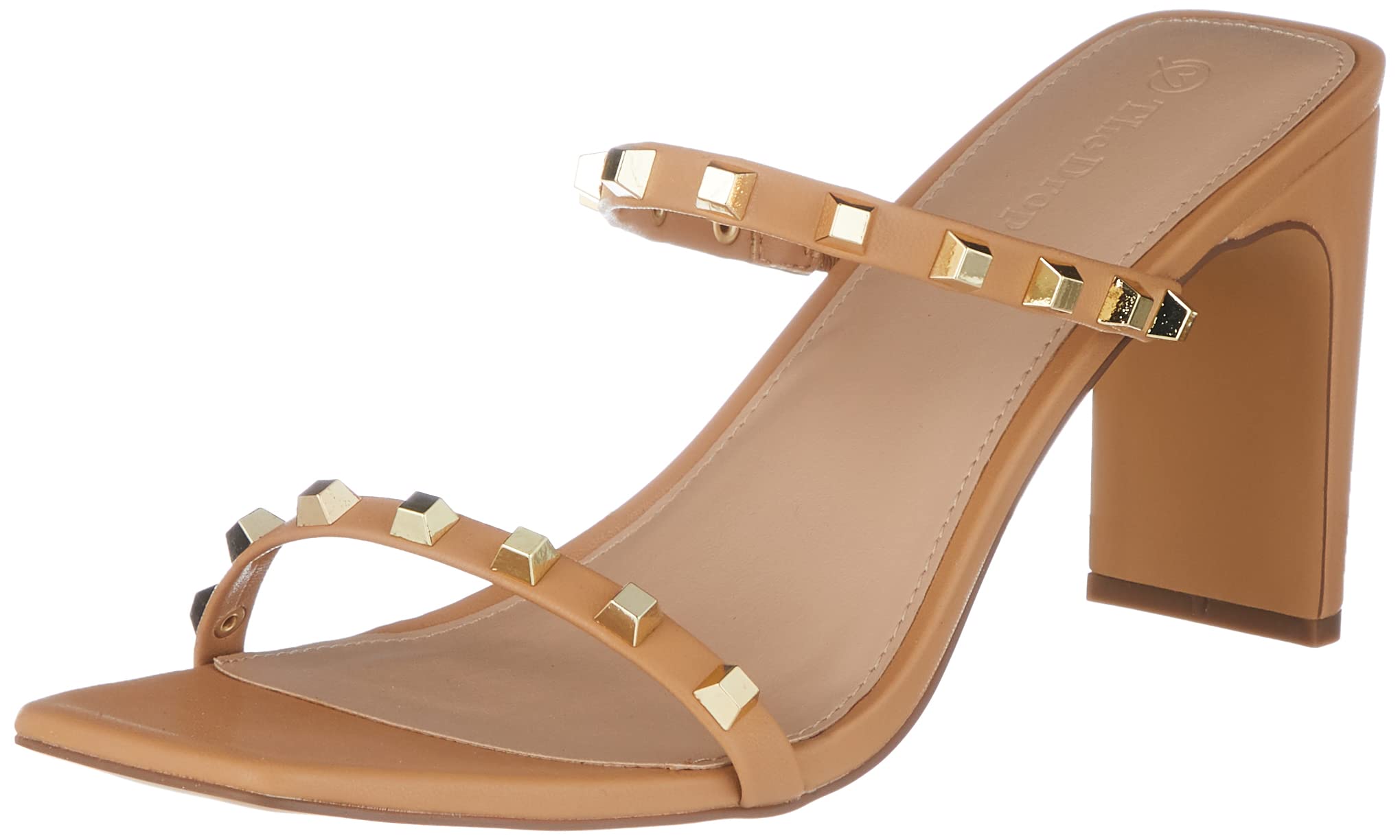 The Drop Women's Avery Square Toe Two Strap High Heeled Sandal