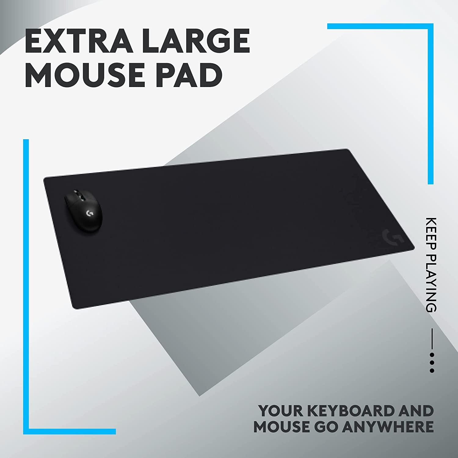 Logitech G PRO X SUPERLIGHT Wireless Gaming Mouse, Ultra-Lightweight, HERO 25K Sensor, 25,600 DPI, 5 Programmable Buttons, Long Battery Life, Compatible with PC / Mac - Black: Black Mouse + Extended Mousepad