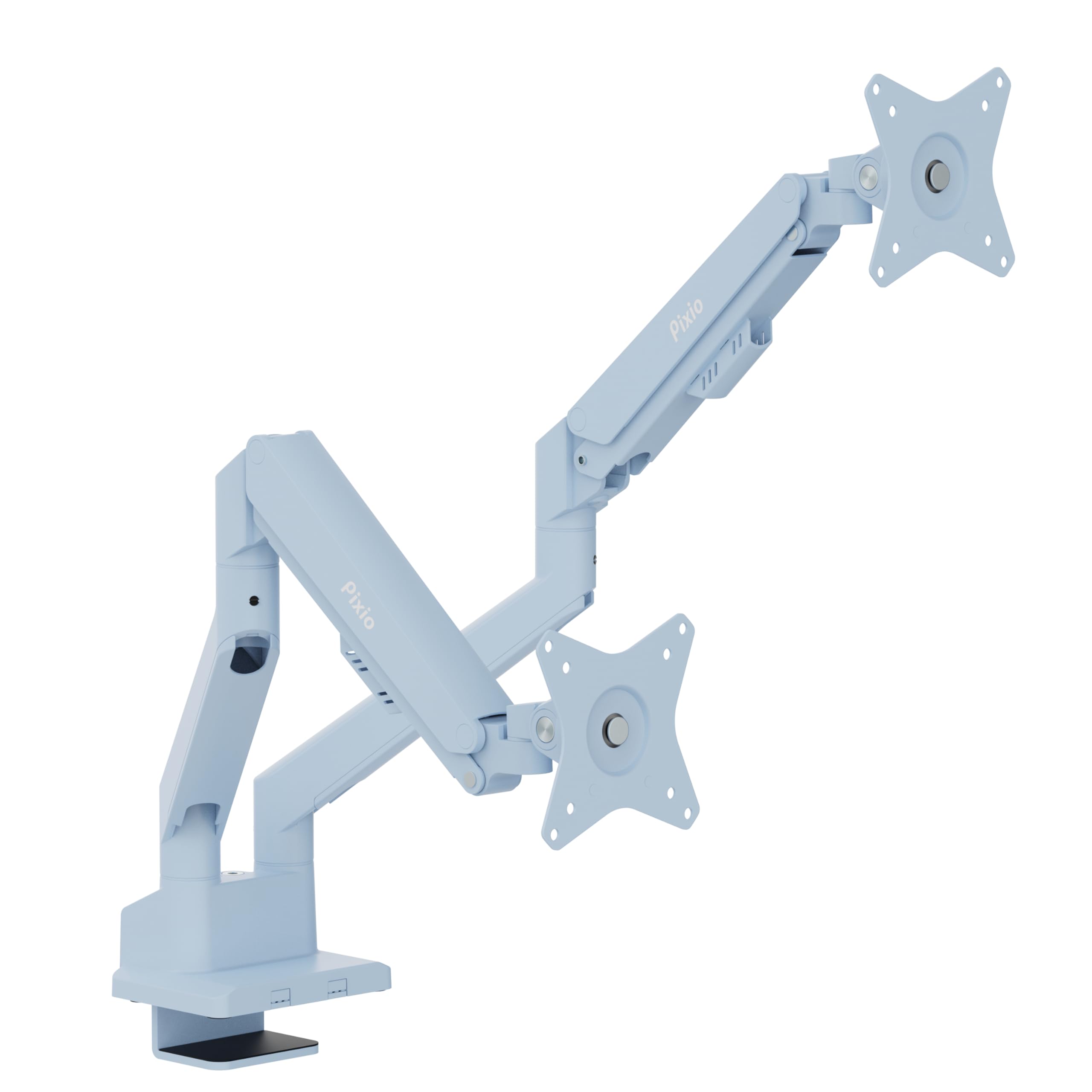 Pixio PS1D Wave Blue Dual Monitor Arm Stand Desk Mount - Fits up to 32 inches Monitors and up to 19.8lbs. VESA Compatibility and Integrated Cable Management