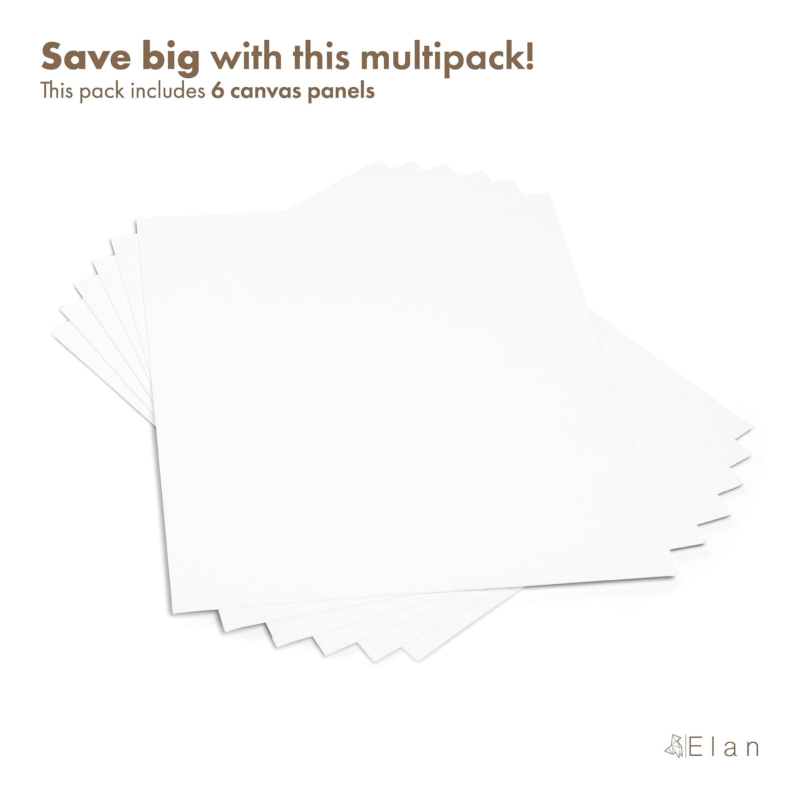Elan Cotton Canvas Panels 6x8, 12-Pack Canvas Boards for Painting, Painting Canvas, Canvases for Painting, Art Board Bulk, Art Canvas Board, Blank Canvas Panel, Plain Canvas Board, Art Canvas Panels: 20"x24"