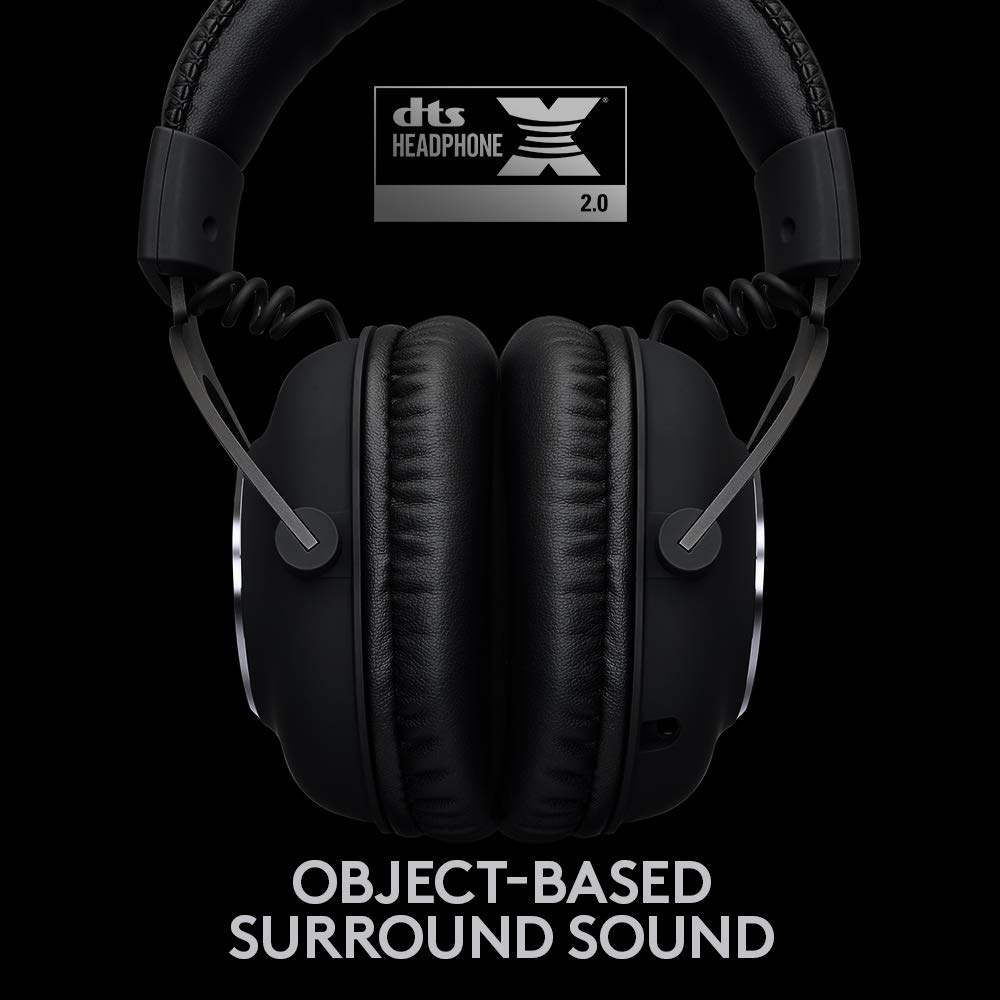 Logitech G PRO X Wireless LIGHTSPEED Gaming  with Blue VOCE Mic Filter Tech, 50 mm PRO-G Drivers, and DTS Headphone:X 2.0 Surround Sound, 20+ Hour Battery Life - Black: Headset