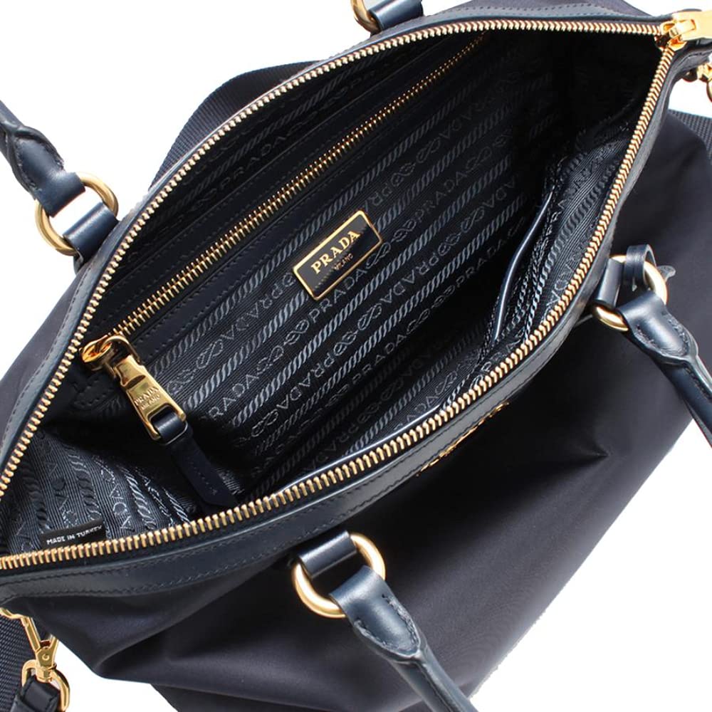 PradaWomens Black Tessuto Nylon Two-Way Satchel Handbag 1BA104: PradaWomens Black Tessuto Nylon Two-Way Satchel Handbag 1BA104