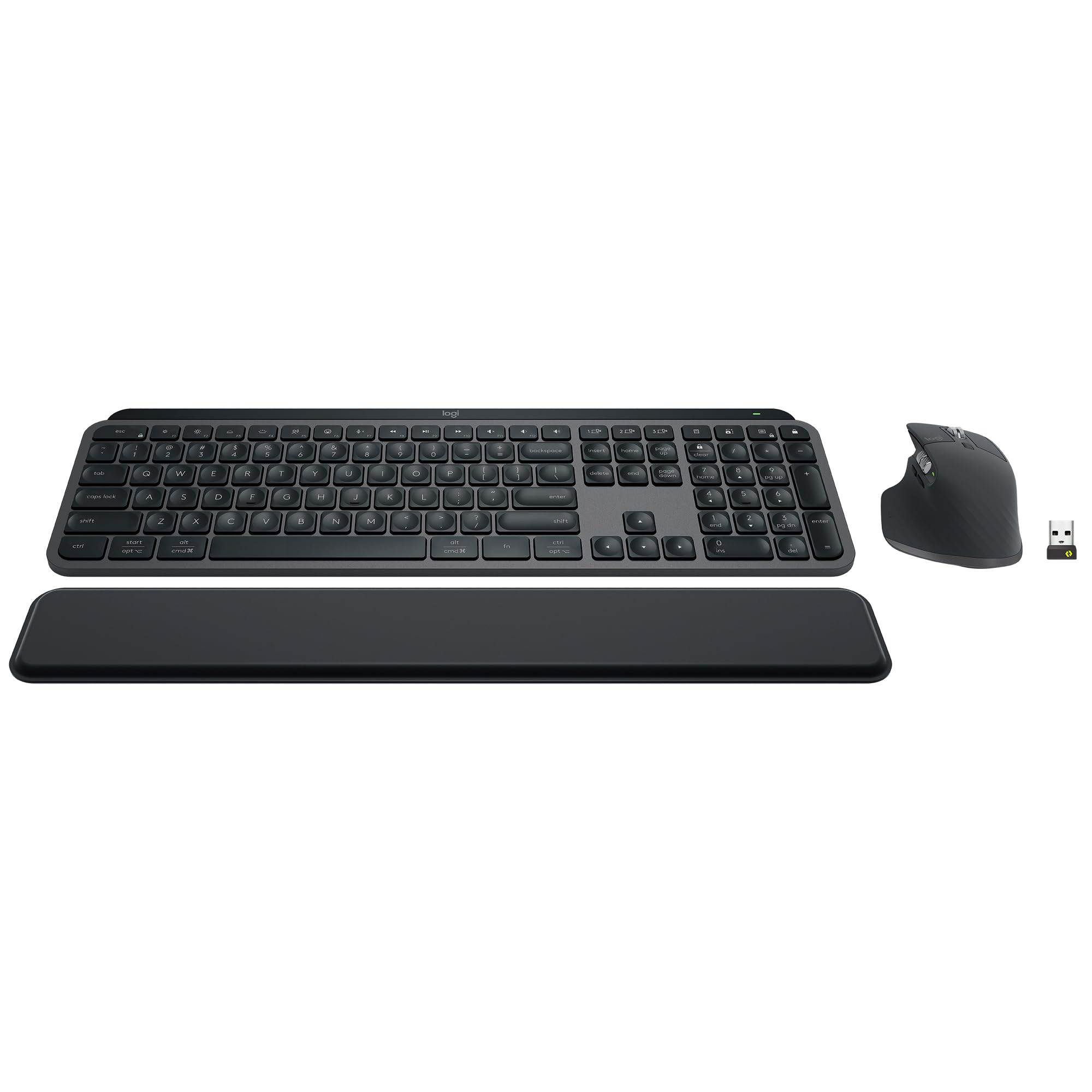 Logitech MX Master 3S Wireless Mouse Standard Edition with Logi Bolt USB Receiver, Ultra-fast Scrolling, Ergo, 8K DPI, Track on Glass, Quiet Clicks, USB-C, Bluetooth, Windows, Linux, Chrome - Graphite: Graphite Combo