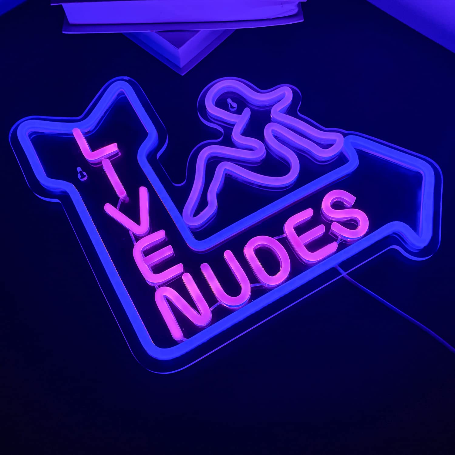 Looklight Lady Neon Sign,Neon Sign for Wall Decor,Lady Back Neon Light Up Sign,LED Sign Blue Neon Sign for Bedroom Man Cave Game Room Home Party Art Decor,Bar,Club: livenudes