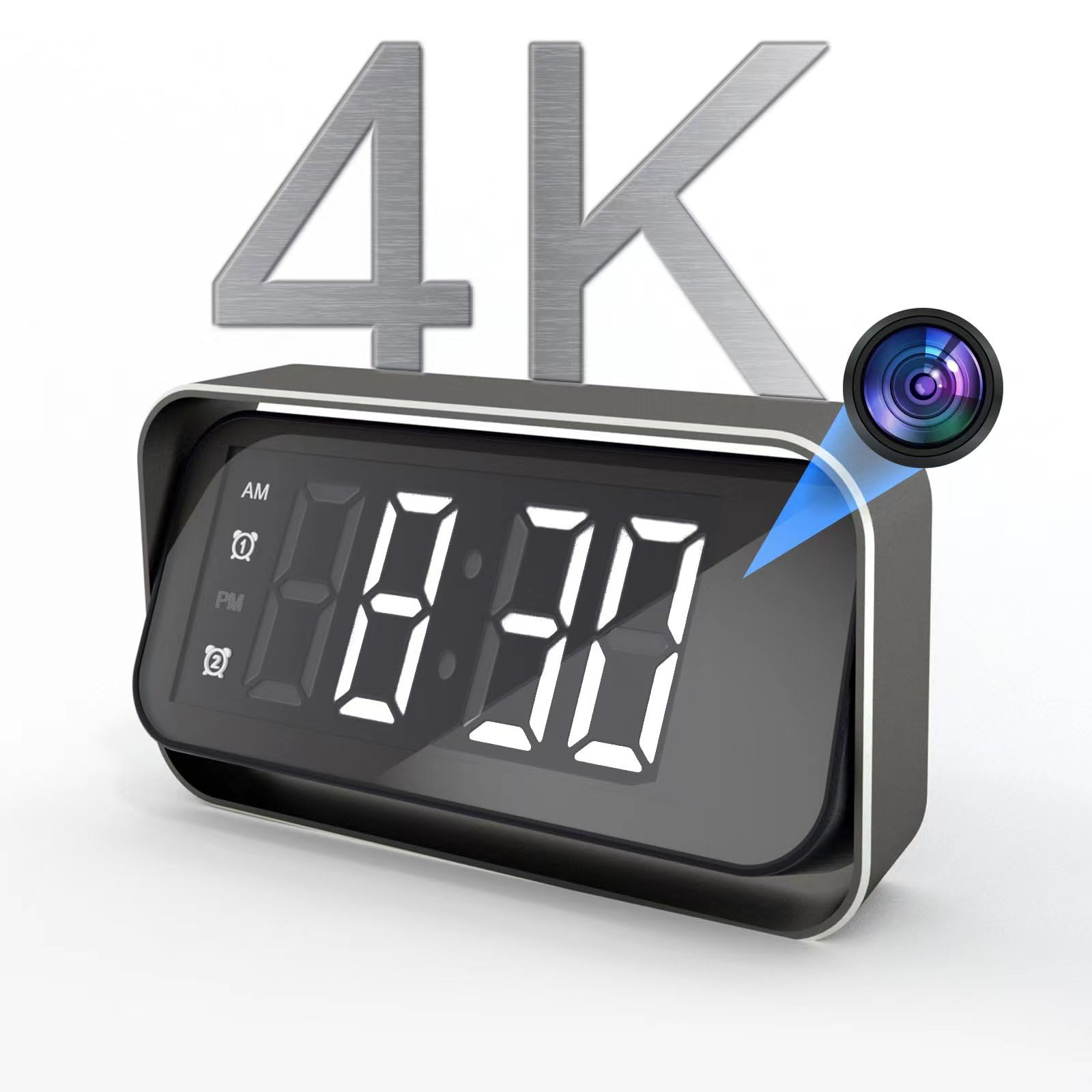 Wireless Security Camera for Home Security, 4K Nanny Cam with Two Sets of Alarm Clock Setting for Indoor Safety, HD Night Vision & Motion Detection Alerts, Security Recording with Mobile Phone App