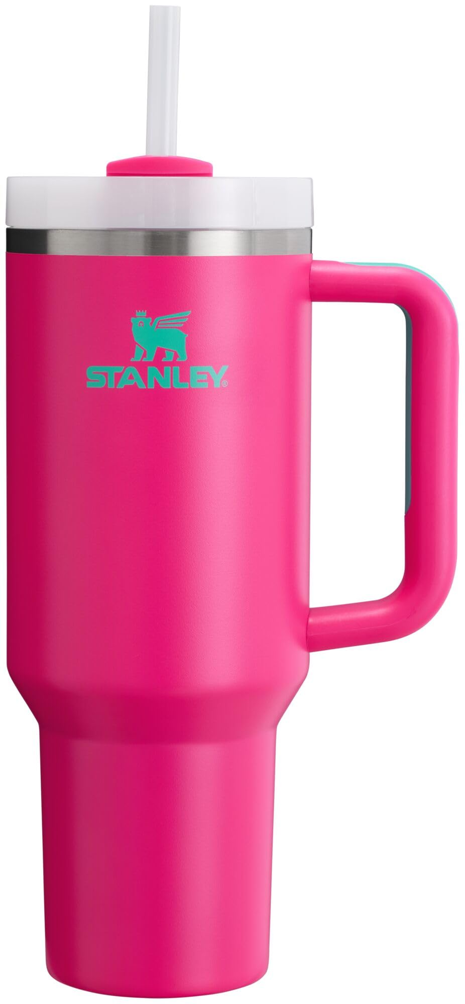 Stanley Quencher H2.0 Tumbler with Handle and Straw 30 oz | Flowstate 3-Position Lid | Cup Holder Compatible for Travel | Insulated Stainless Steel Cup | BPA-Free | Rose Quartz 2.0: Passion Pink 40 oz