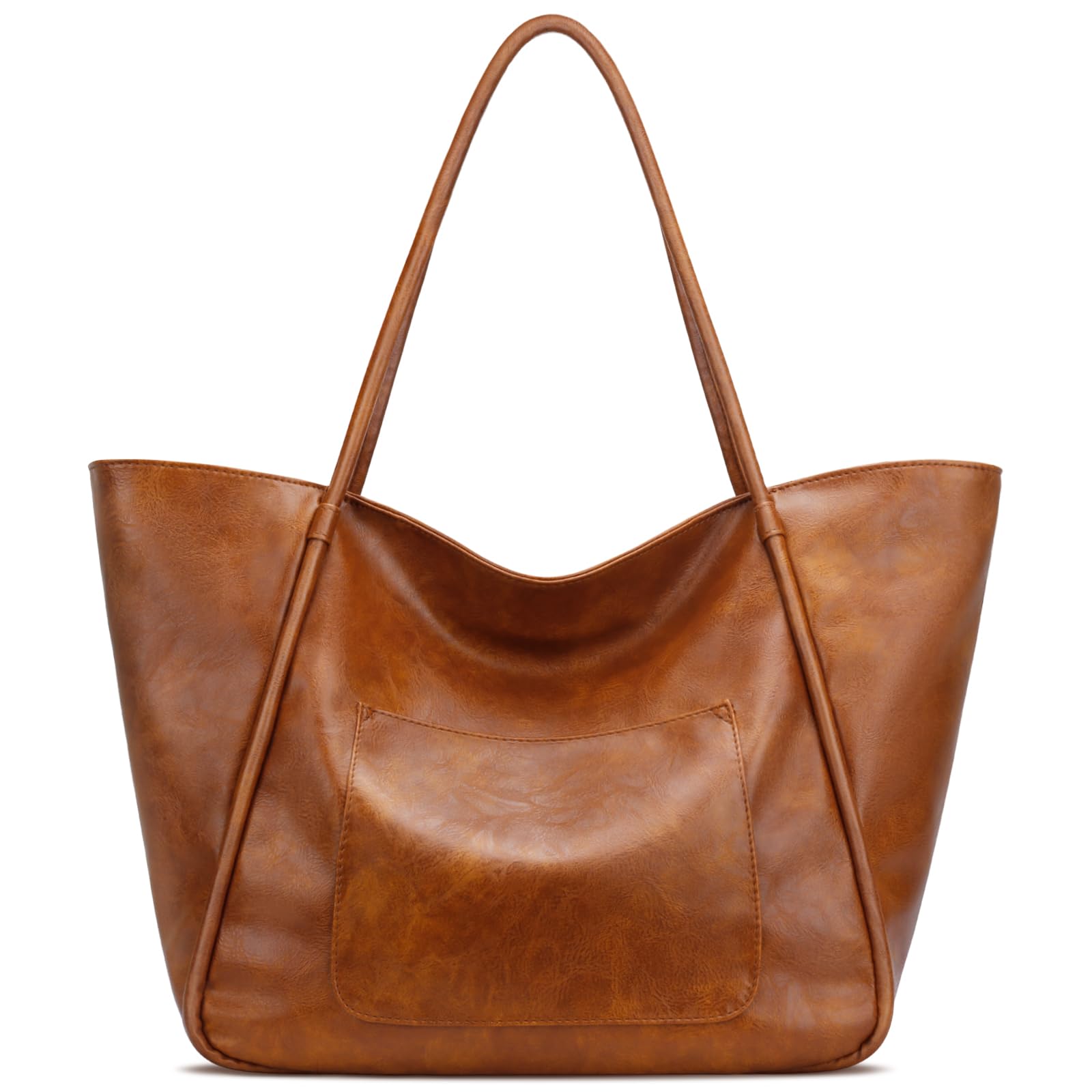 KKXIU Large Tote Bag for Women with Zipper Work Leather Travel Purse and Handbags