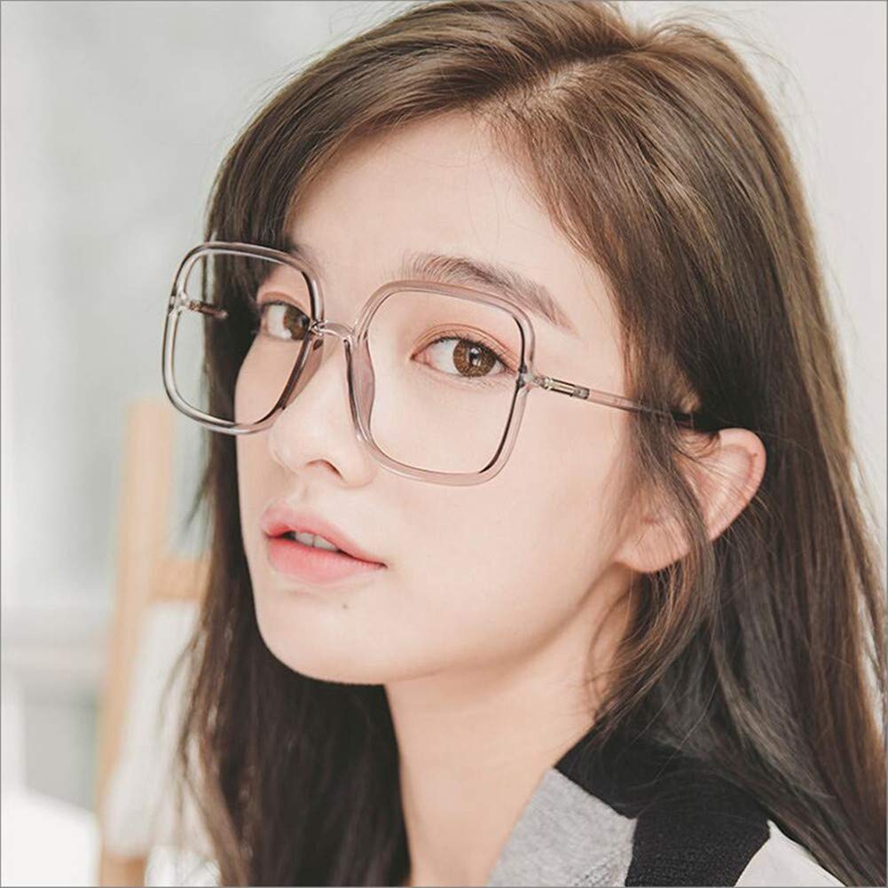 Shiratori Woman's New Retro Blue Light Blocking Glasses Big frame Nerd Eyeglasses Frame Anti Blue Ray Computer Game Glasses: Gray
