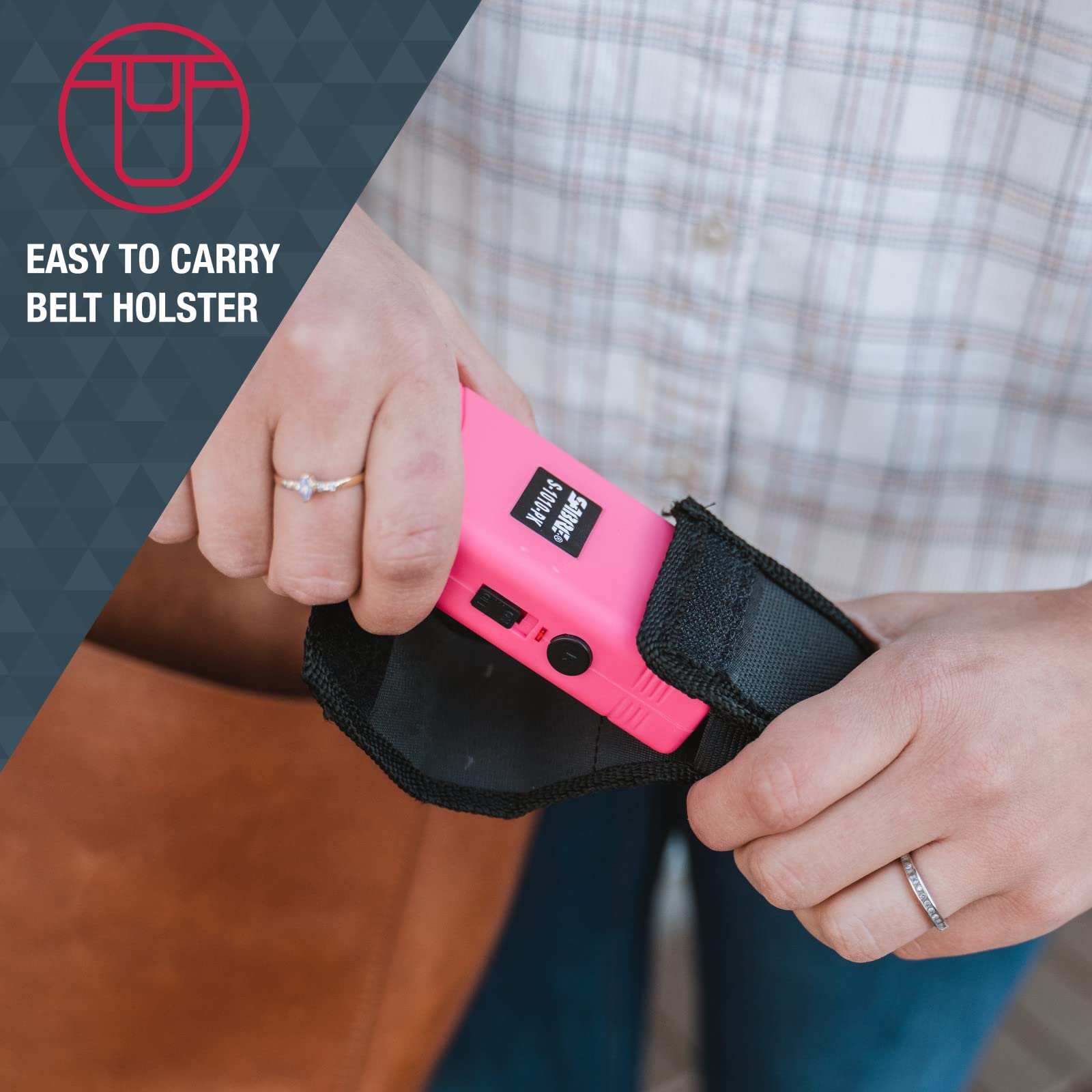 SABRE Pepper Spray And 2-in-1 Stun Gun and Flashlight, 25 Bursts of Max Strength OC Spray, Intuitive Finger Grip, 0.54 fl oz, Painful 1.160 µC Charge, 120 Lumens, Rechargeable, Safety Switch, Holster thumbnail 10