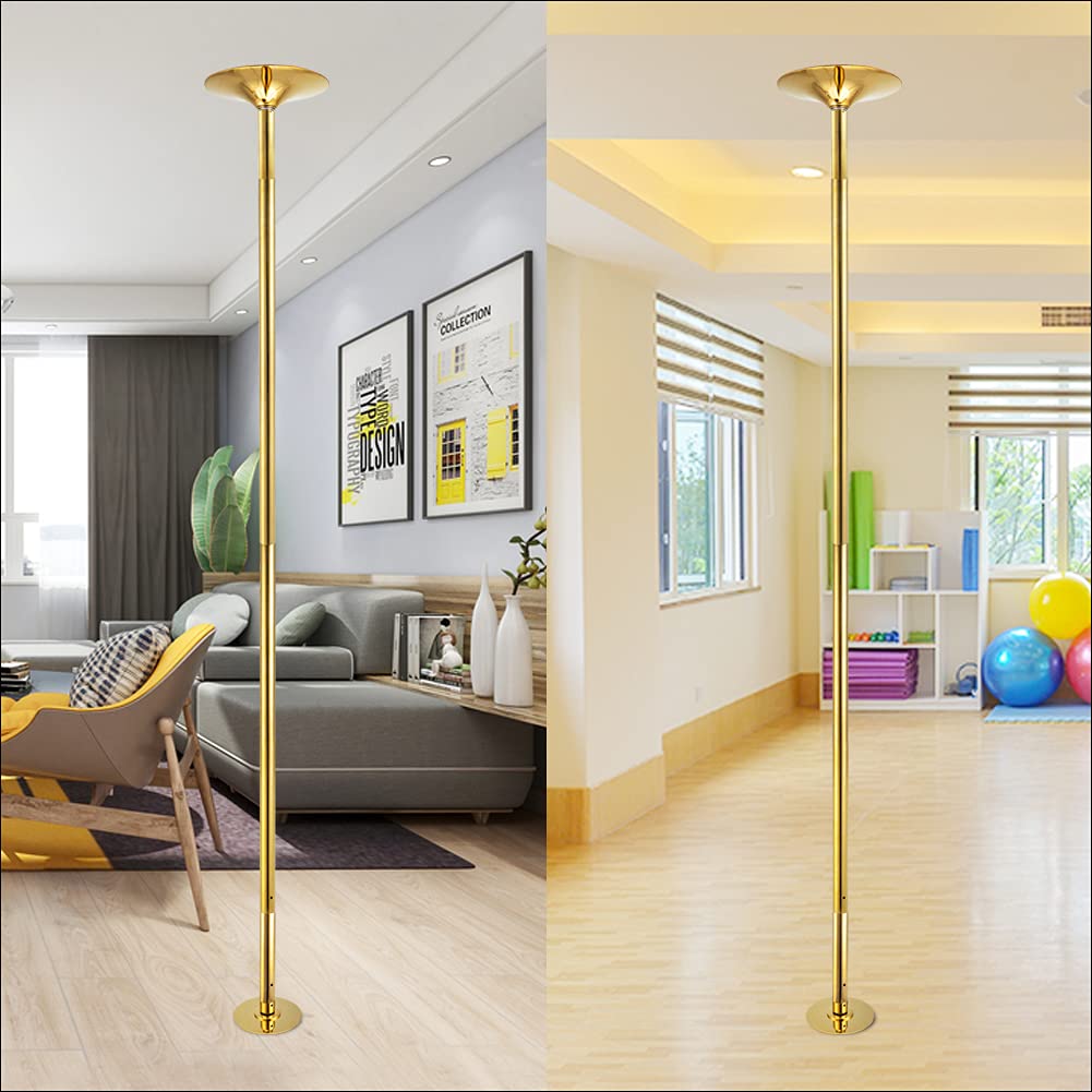 PRIORMAN Dance Pole Set -Premium Height Adjustable 7.38-8.85ft Portable 45mm Diameter 360°Spinning Dancing Pole for Home,200KGS Capacity,Drill-Free Installation with Floor-to-Ceiling Stability
