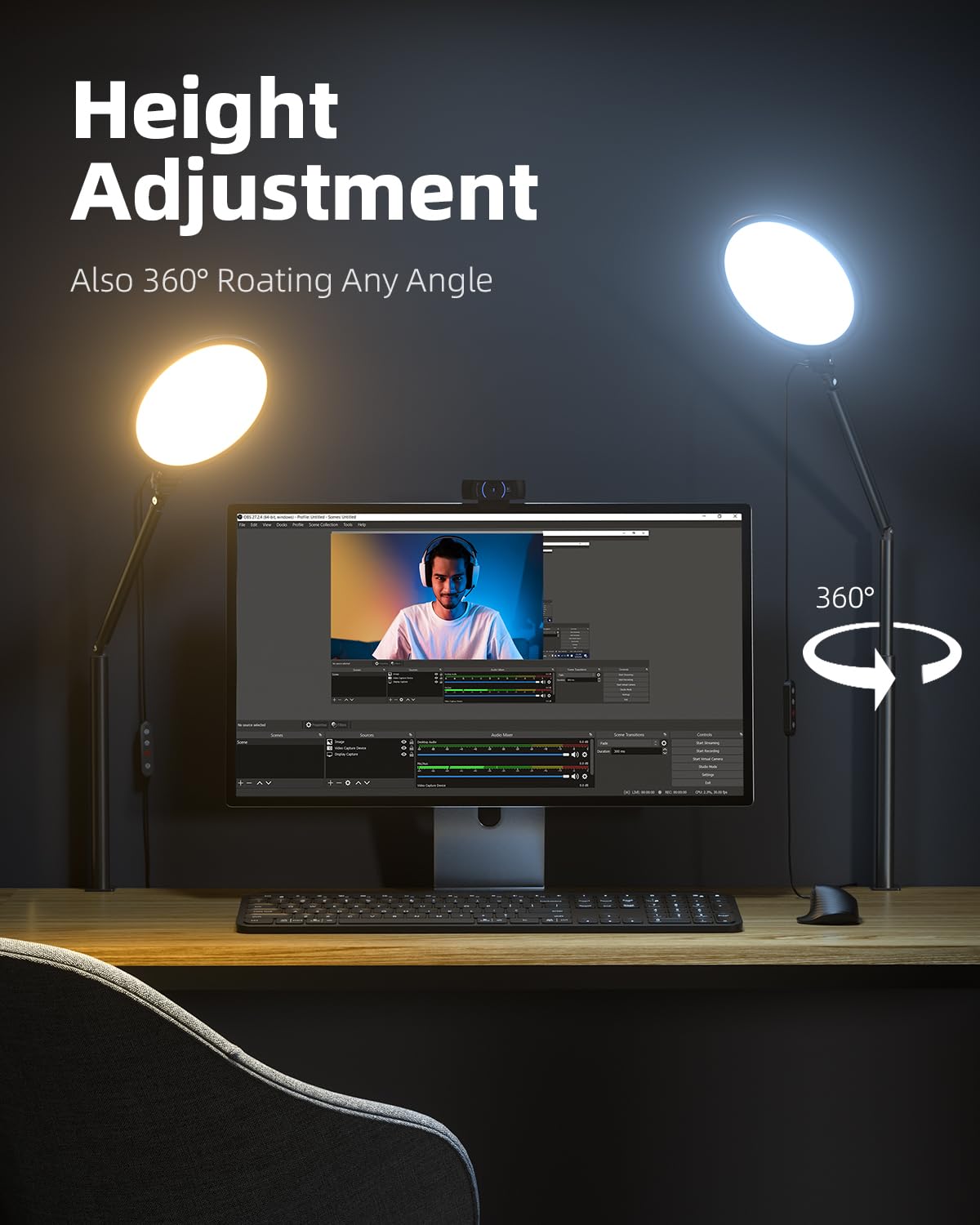 Weilisi 10.2" Desk Ring Light with Stand for Zoom Meetings, Ring Light for Desk with Clamp, 360° Rotate & Flexible Height Video Conference Light, Adjust Arm Desk Lamp Zoom Light for Home Office: Weilisi 10.2" Desk Ring Light with Stand for Zoom Meetings, Ring Light for Desk with Clamp, 360° Rotate & Flexible Height Video Conference Light, Adjust Arm Desk Lamp Zoom Light for Home Office