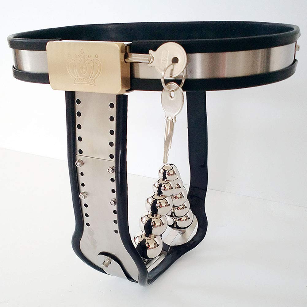 Chastity Belt Woman Chastity Chastity Belt with Vagina Anal 2 Plug Stainless Steel Sex Toys for Women BDSM Set Bondage Fetish Slave Lingerie Sex Toys 60-150cm,130/140cm(51/55in)