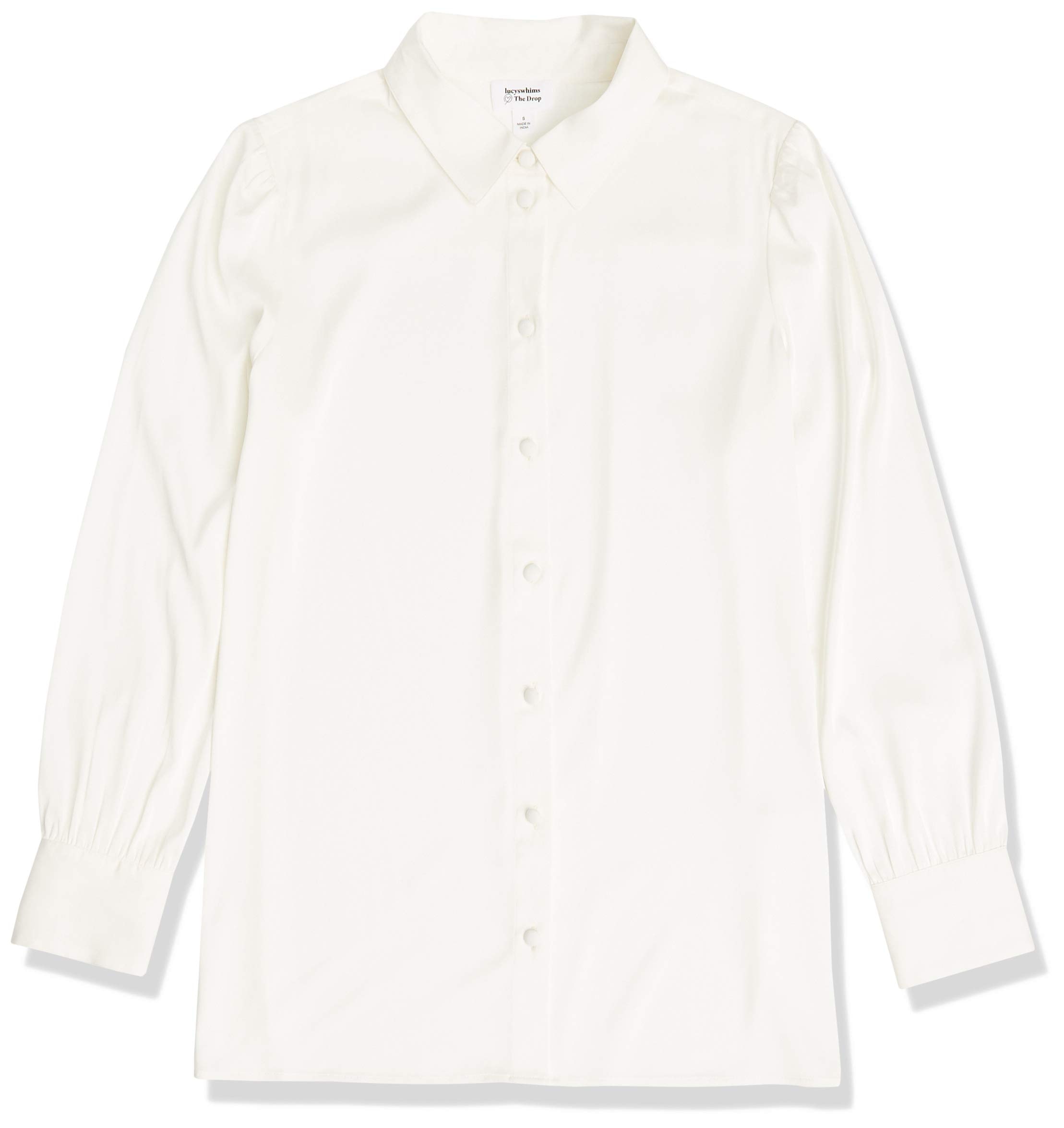 The Drop Women's @Lucyswhims Long-Sleeve Button-Down Stretch Satin Shirt thumbnail 7