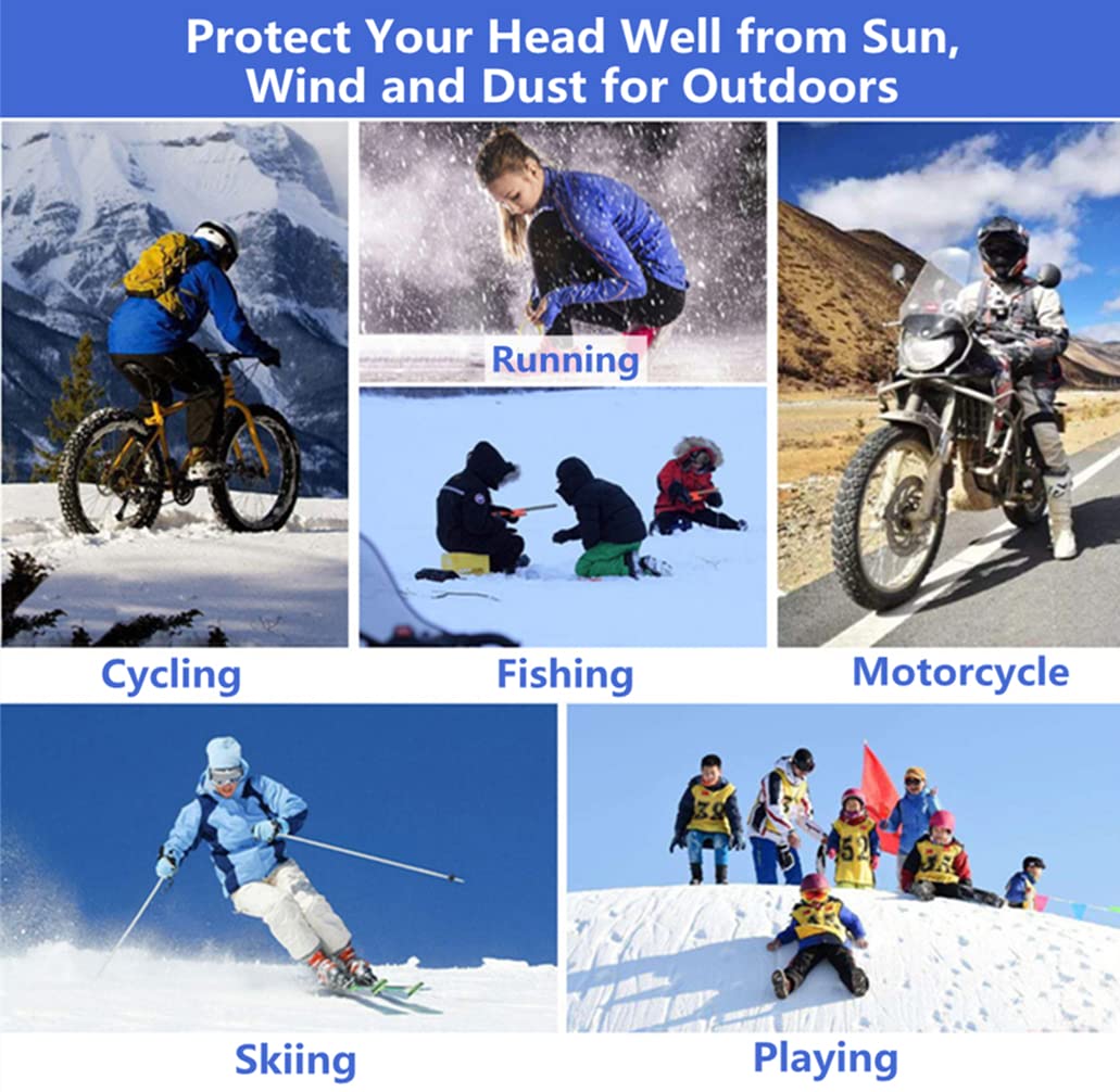bodbop Balaclava Ski Face Mask Windproof Full Head Mask Sun UV Protection Face Cover for Men Women Outdoor Sports Cycling Cap: Black
