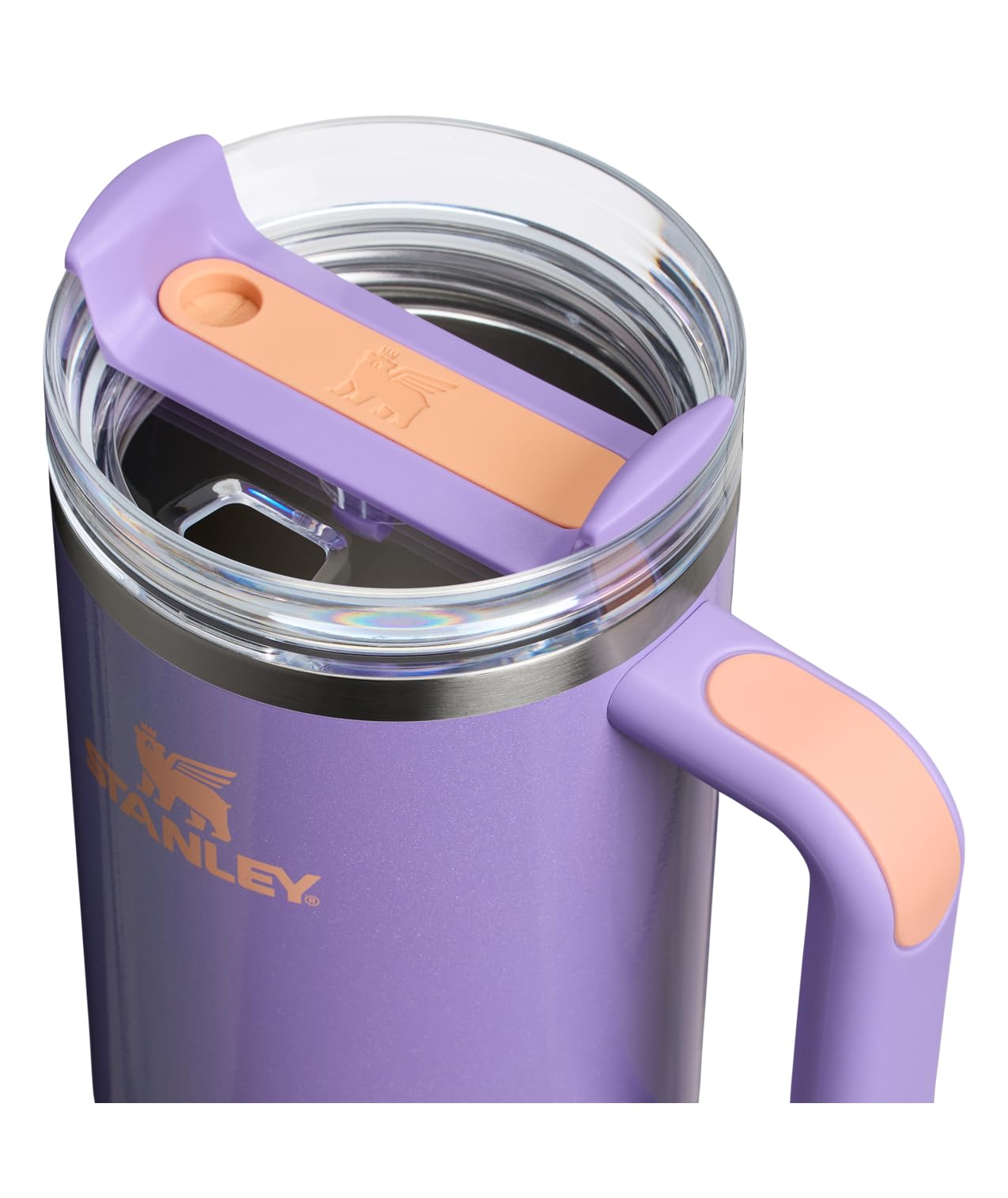 Stanley Quencher H2.0 Tumbler with Handle and Straw 30 oz | Flowstate 3-Position Lid | Cup Holder Compatible for Travel | Insulated Stainless Steel Cup | BPA-Free | Rose Quartz 2.0: 40 Ounces Periwinkle Shimmer
