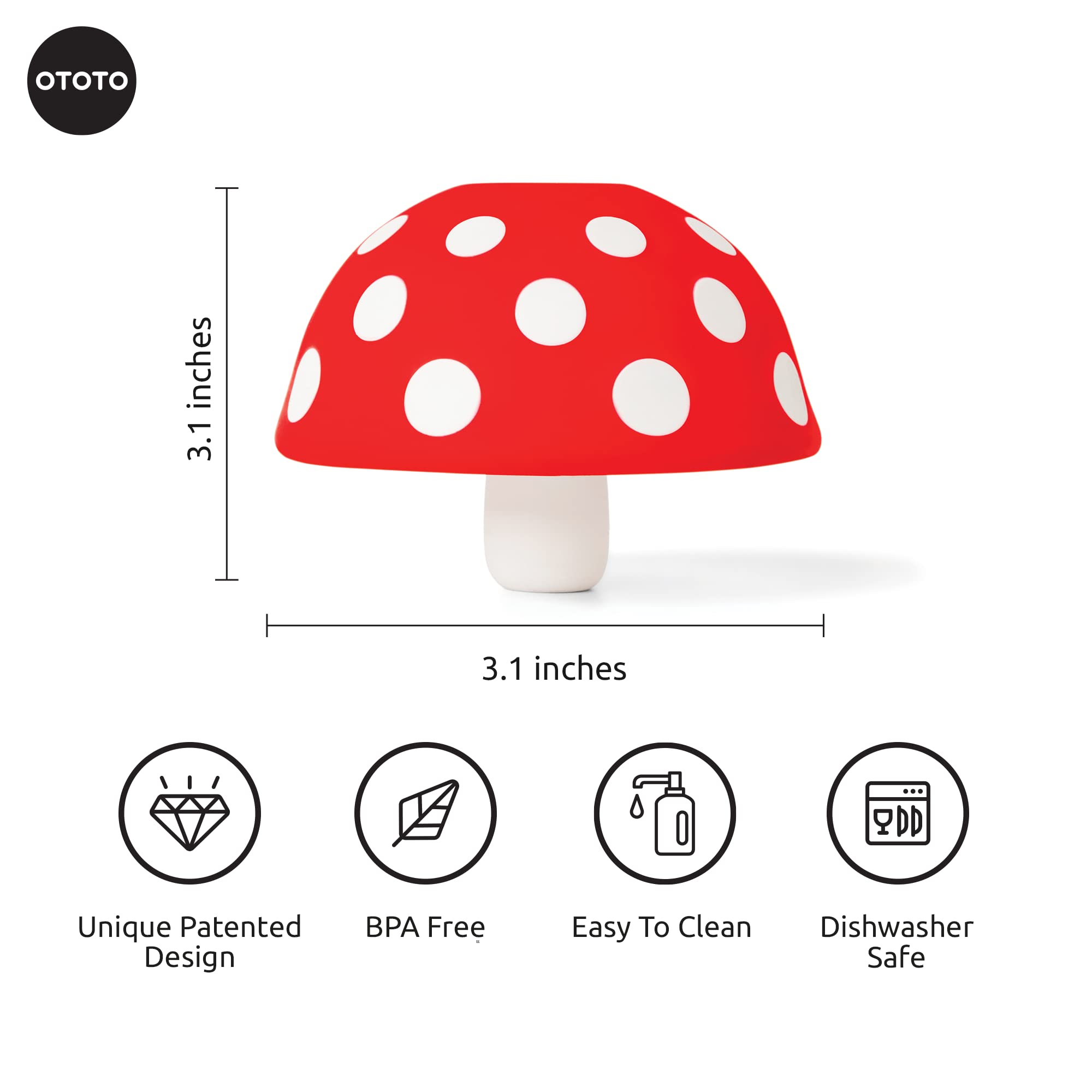 OTOTO Mushroom - Foldable Small Kitchen Funnel with Wide Mouth for Jars. Bottle Liquid Transfer - Silicone, 100% Food Safe, BPA Free, Dishwasher Safe: Magic Mushroom