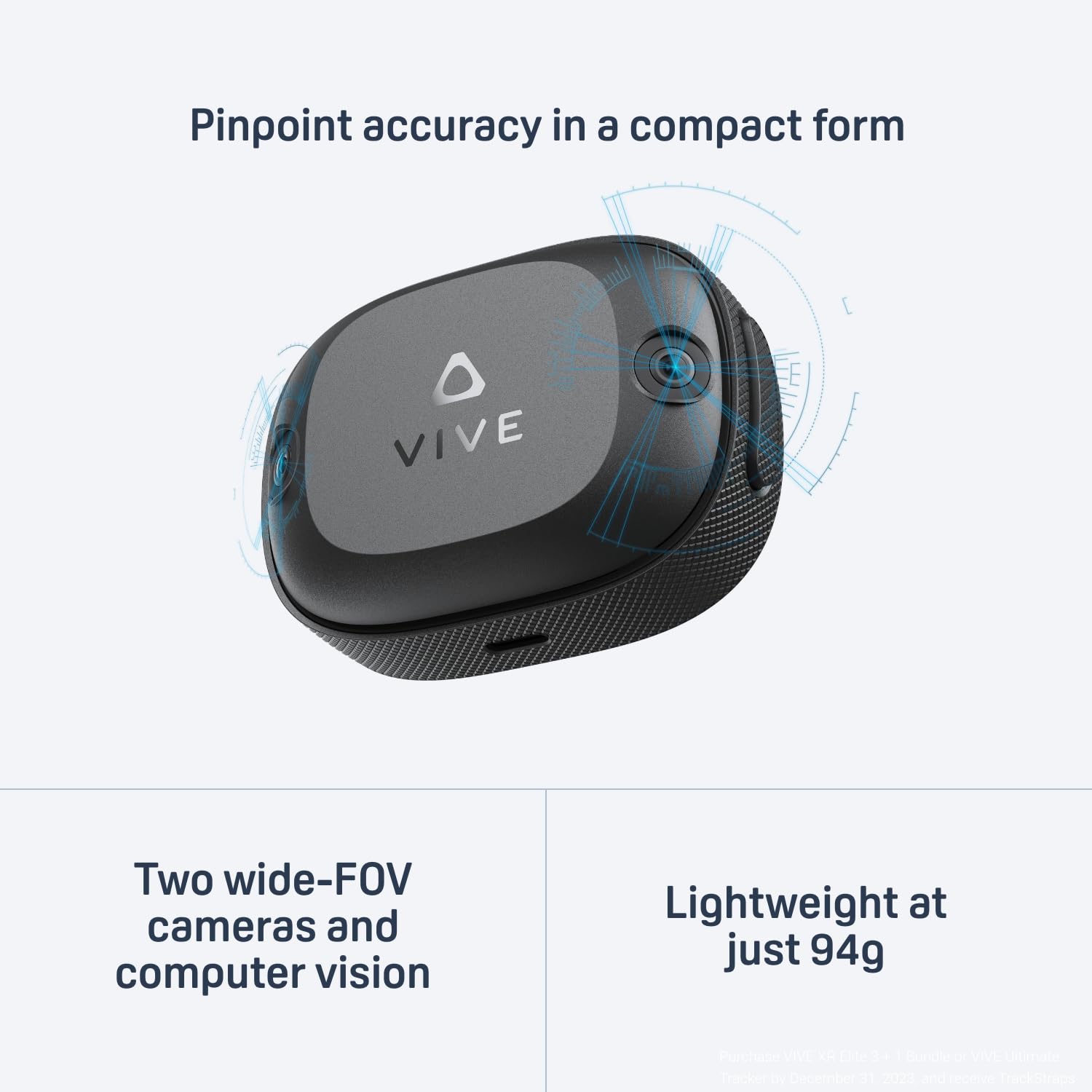 HTC Vive Ultimate Tracker 3 Pack + Dongle - VR Full Body Tracking - Compatible with SteamVR, Vive XR Elite, Meta Quest Virtual Reality Headsets thumbnail 3