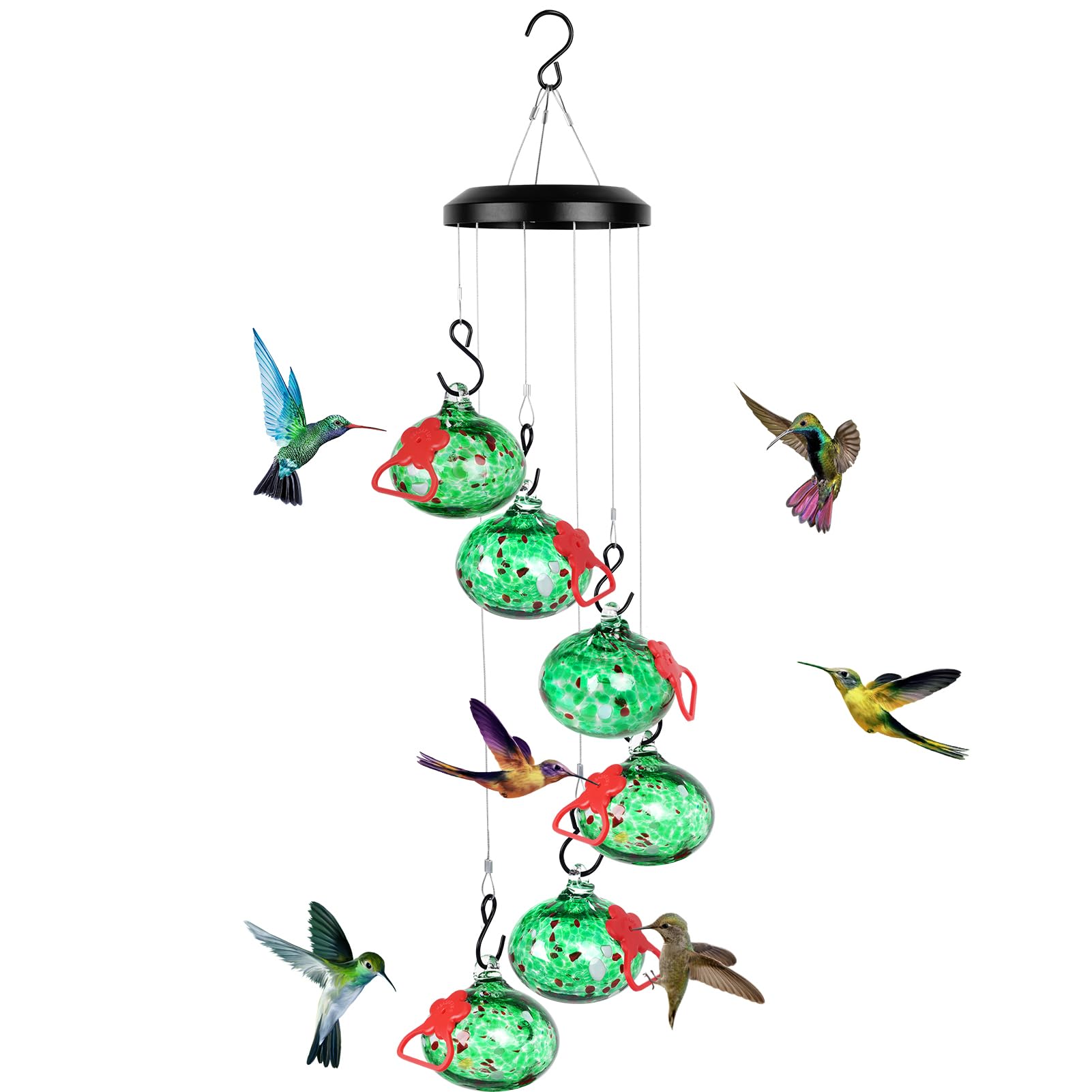Headak Life Charming Wind Chimes Hummingbird feeders for Outdoors Hanging ant and bee Proof,Never Leak,Perfect Garden Decor for Outside