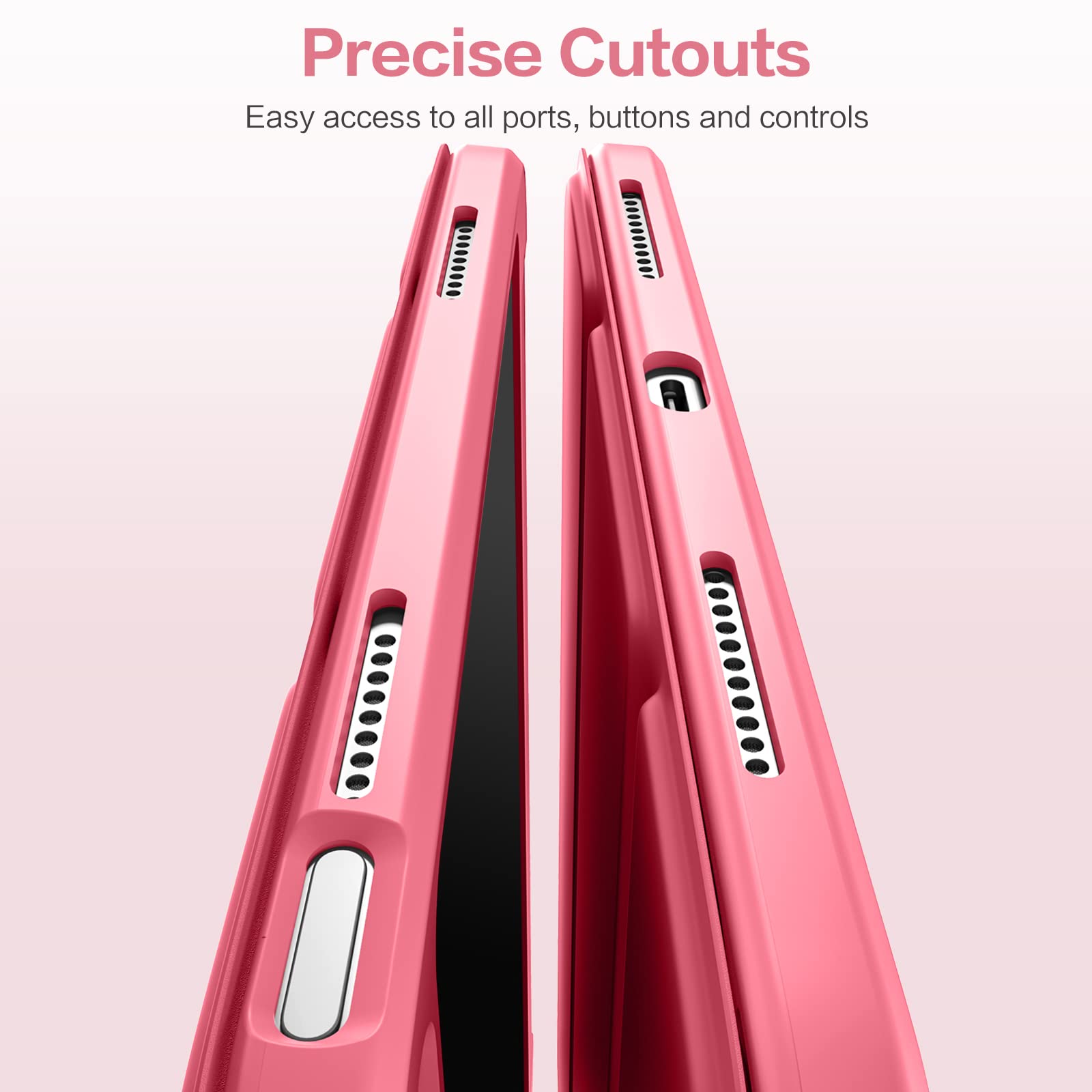 Wenlaty Compatible with iPad (A16) 11th Generation Case 11 Inch 2025, for iPad 10th Generation Case 10.9 Inch 2022 with Pencil Holder, Trifold Stand Protective Cover, Auto Wake/Sleep, Watermelon Pink