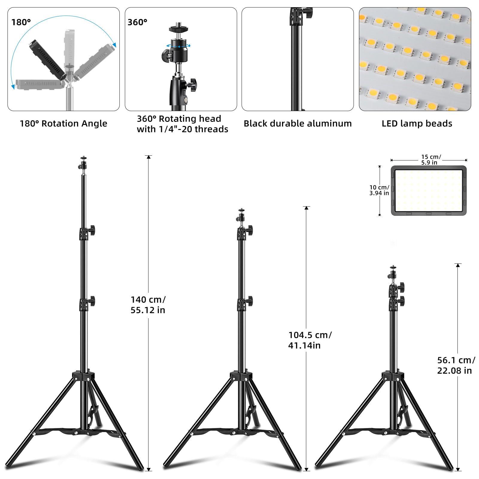 LED Video Light Kit 2Pcs, Hagibis Studio Lights 18 Color Filters for Photography Lighting with Adjustable Tripod Stand Streaming Lights for Photo Camera Recording Computer Zoom Stream TikTok YouTube: LED Video Light Kit 2Pcs, Hagibis Studio Lights 18 Color Filters for Photography Lighting with Adjustable Tripod Stand Streaming Lights for Photo Camera Recording Computer Zoom Stream TikTok YouTube