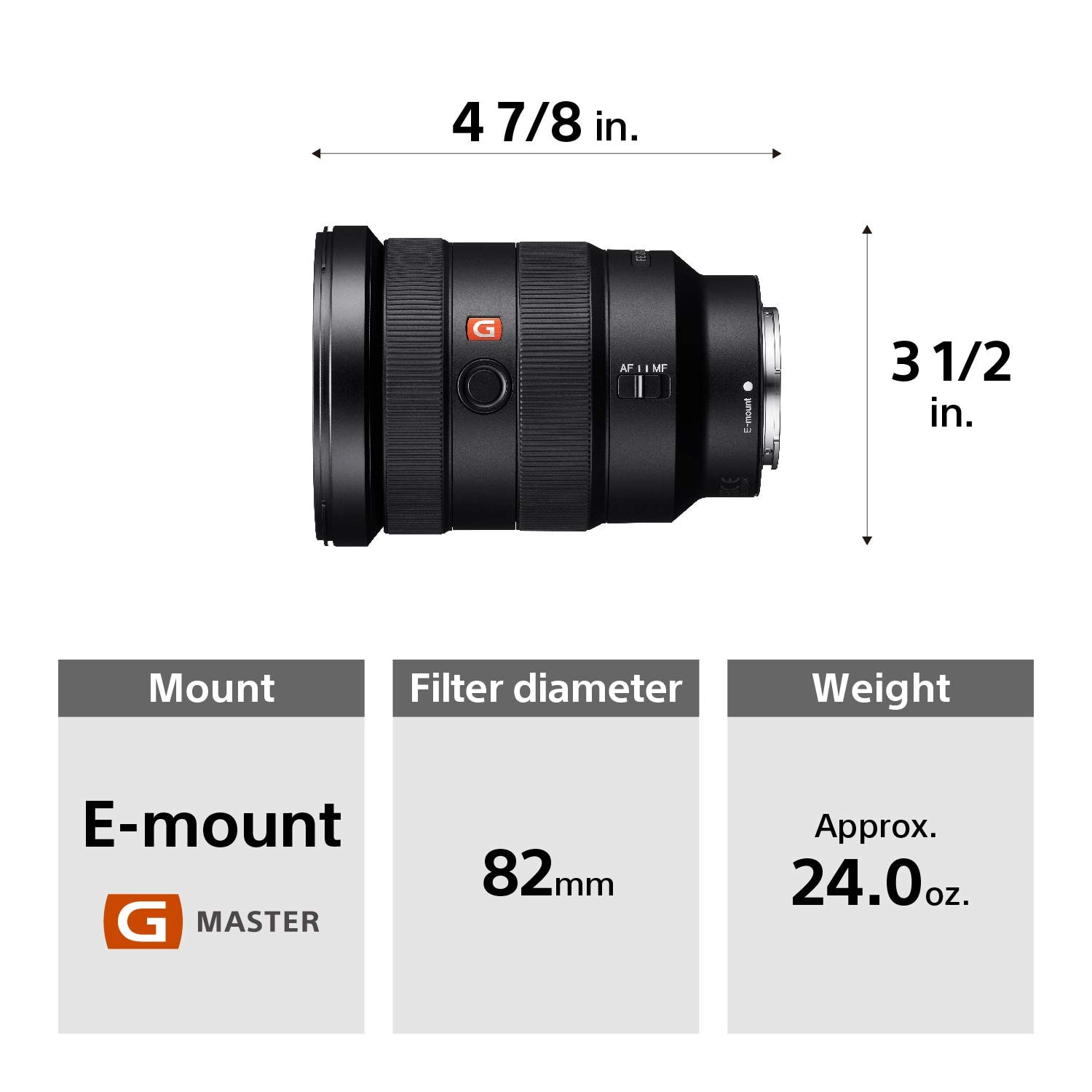Sony  E-Mount Camera Lens: FE 24-70 mm F2.8 G Master Full Frame Standard Zoom Lens Black: SEL1635GM