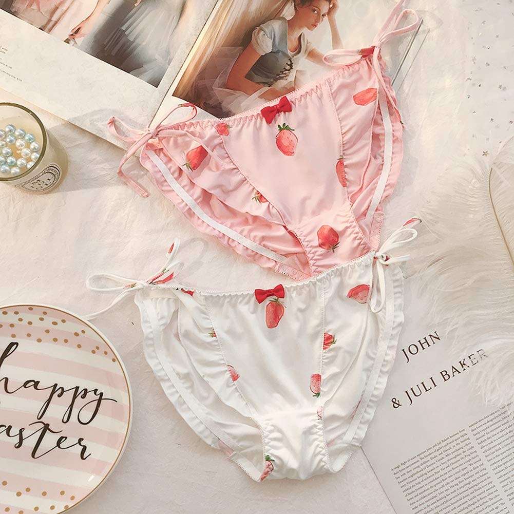 Joyralcos Japanese Stawberry Print Bikini Panties 2 Pack Briefs Cosplay Anime Underwear - Image 2