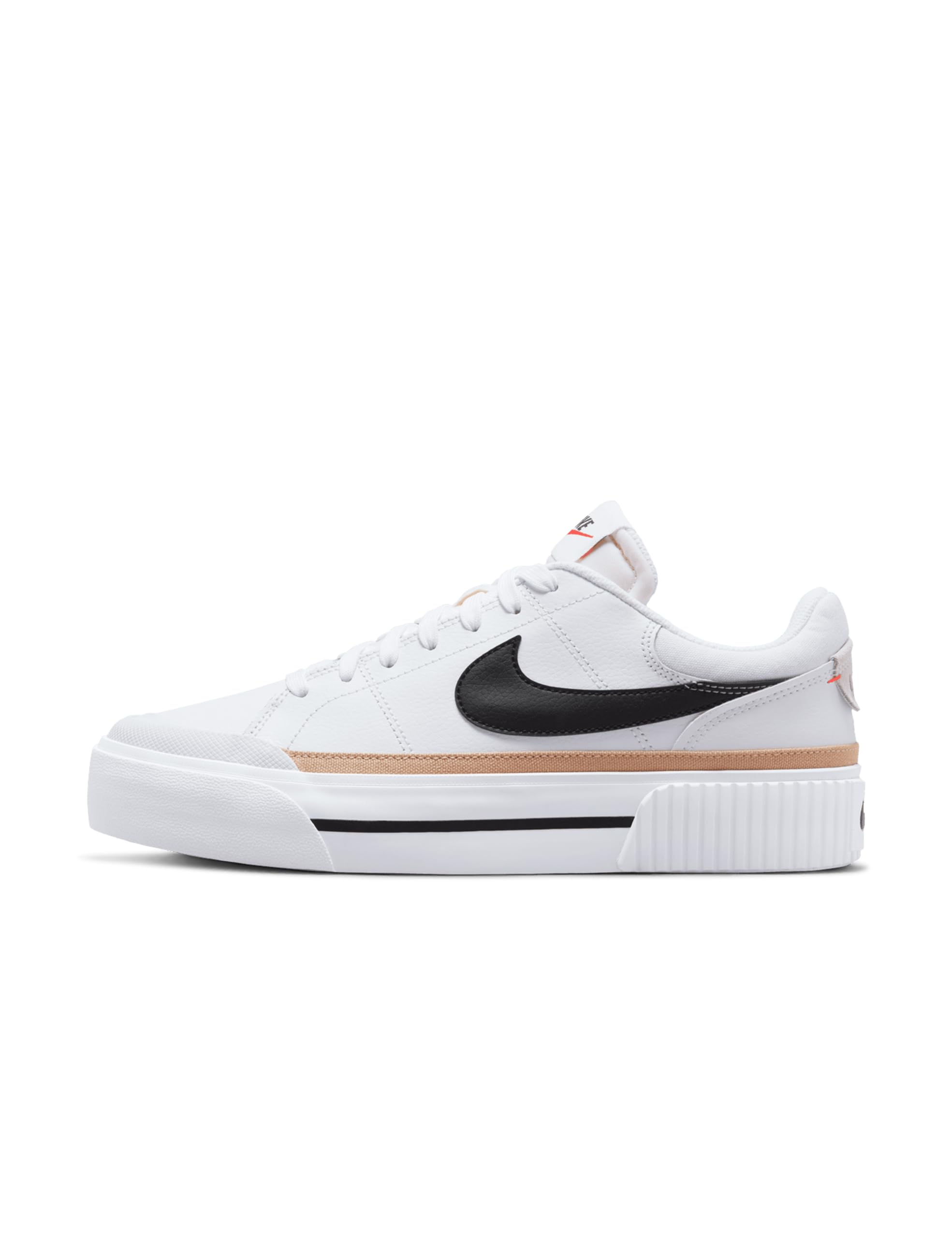 Nike Women's Court Legacy Lift Shoes: 7.5 White/Black-hemp-team Orange