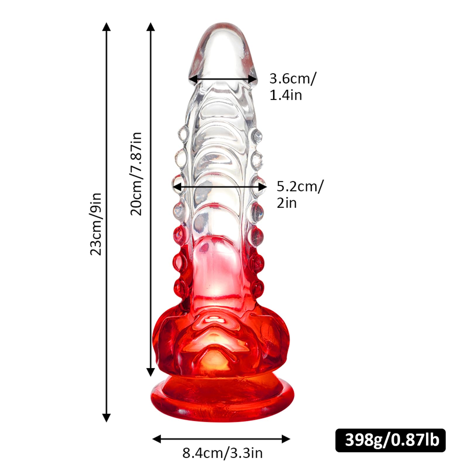Wdrssfys Dragon Dildo,7.8 Inch Realistic G-spot Dildo Clear-Red Gradient Dildo with Barbs,Fantasy Dildo Adult Sex Toys for Women en and Couples: L