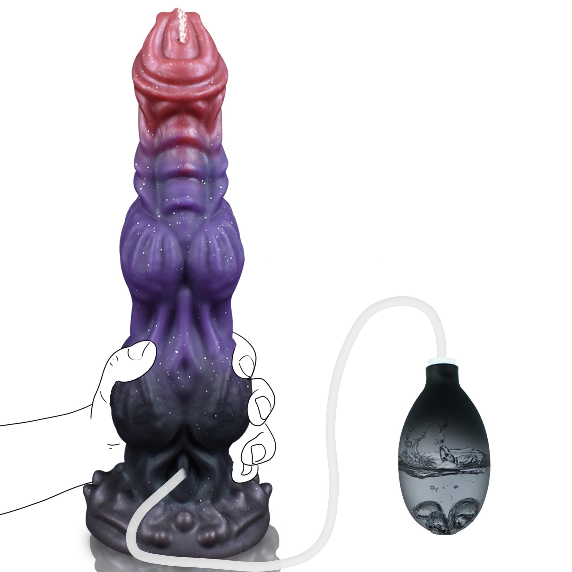 9.6" onster Dildo Squirting Fantasy Dildo Dragon Horse Dildo with 2 Big Knots, Dog Dildo Knotted Ejaculating Toy with Strong Suction Cup, Big Anal Dildo Silicone Huge Dildo, Adult Toys for Women Men: L