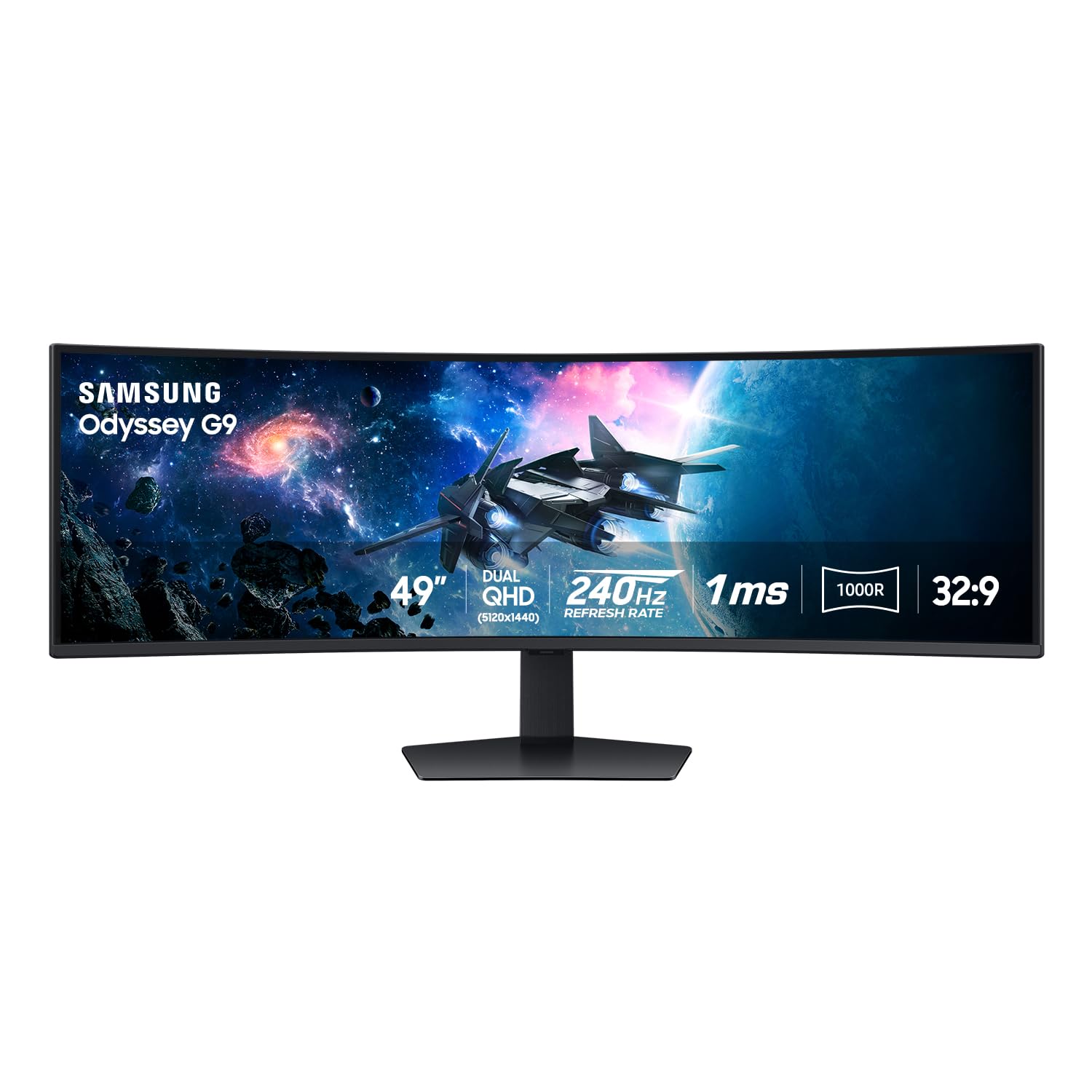 SAMSUNG 49" Odyssey G9 Series 1000R Curved Gaming Monitor LS49CG954ENXZA, DQHD, 1ms(GtG), VESA DisplayHDR 1000, 240Hz, AMD FreeSync Premium Pro, Height Adjustable Stand, Ultrawide Screen, 2024: DP and HDMI Cable