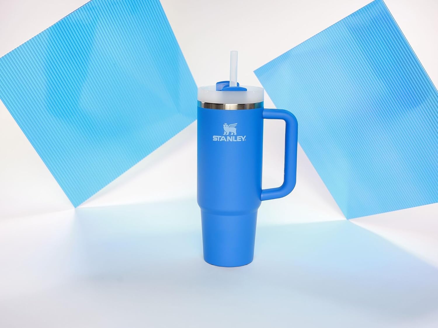 Stanley Quencher H2.0 Tumbler with Handle and Straw 30 oz | Flowstate 3-Position Lid | Cup Holder Compatible for Travel | Insulated Stainless Steel Cup | BPA-Free | Rose Quartz 2.0: 30 Ounces Azure