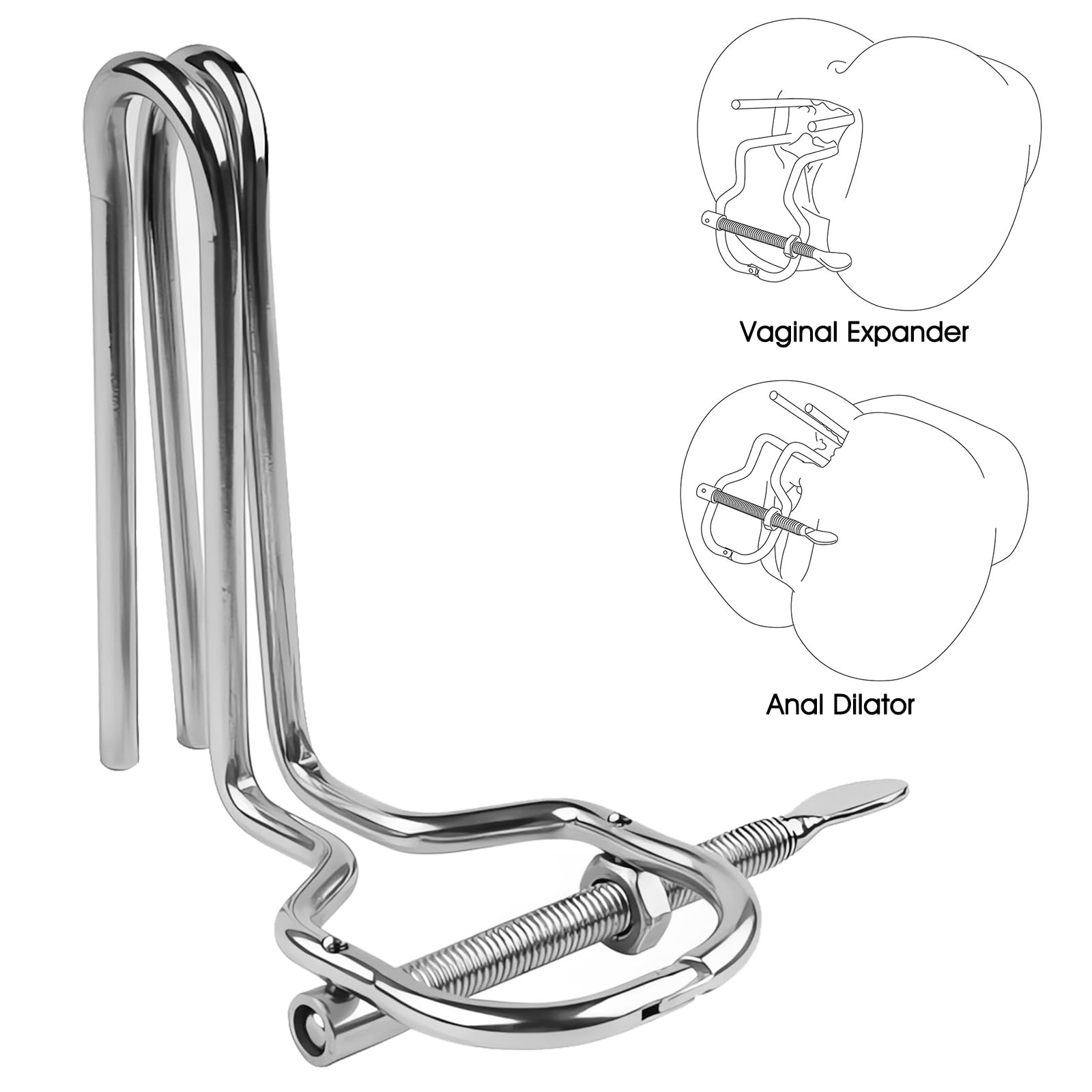 Anal Expander Adjustable Vaginal Expander Metal Anal Butt Plug BDSM Anus Dilator Anal Sex Toys for Men Women Anus Stretcher: Anal Expander Adjustable Vaginal Expander Metal Anal Butt Plug BDSM Anus Dilator Anal Sex Toys for Men Women Anus Stretcher