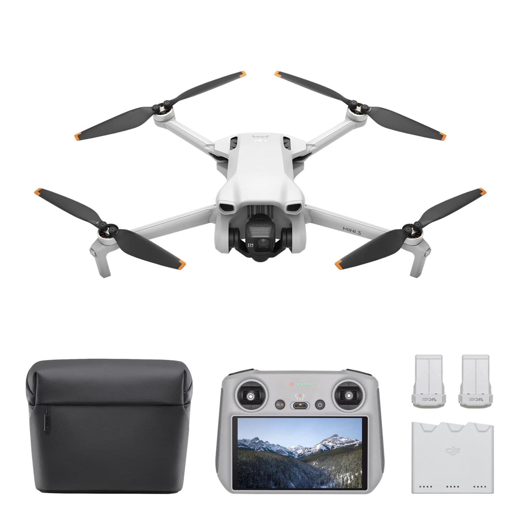 , Lightweight 3x Mechanical Gimbal Drones with Camera for Adults 4K, 38-min Flight Time, up to 32800ft (10km) Video Transmission, Vertical Shooting, GPS Auto Return Integrated: DJI Mini 3 Fly More Combo (DJI RC)