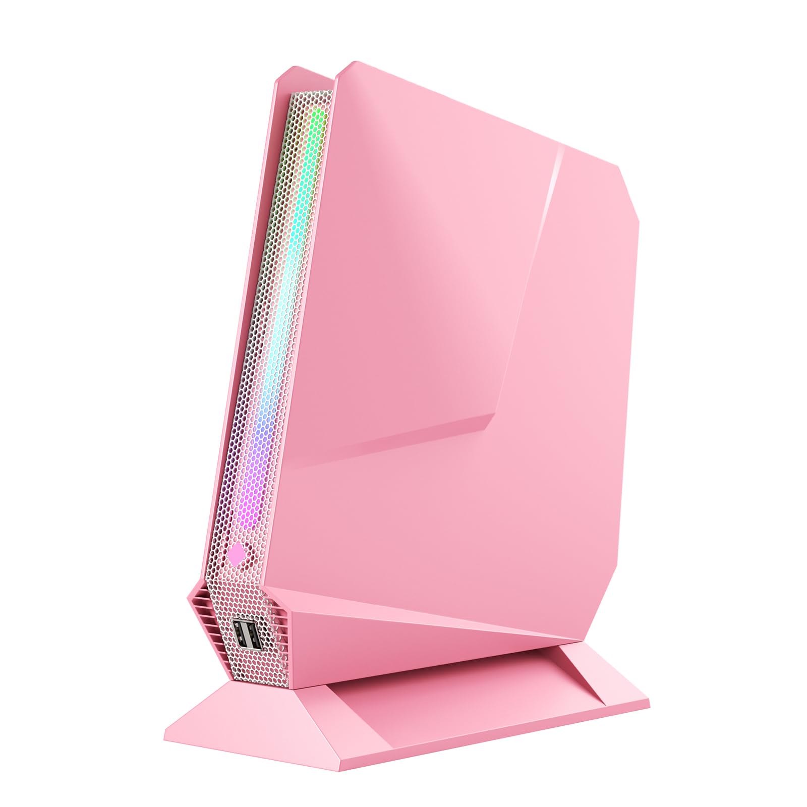 Mini PC, 13Th Gen Intel i9-13900HK Gaming PC, Nvidia RTX 4060 Graphics Mini Computers with RGB Lights, 32GB DDR5 RAM, 1TB PCIe G4x4 SSD, 2X HDMI + Type-C, 2.5G LAN, WiFi Ready, Pink