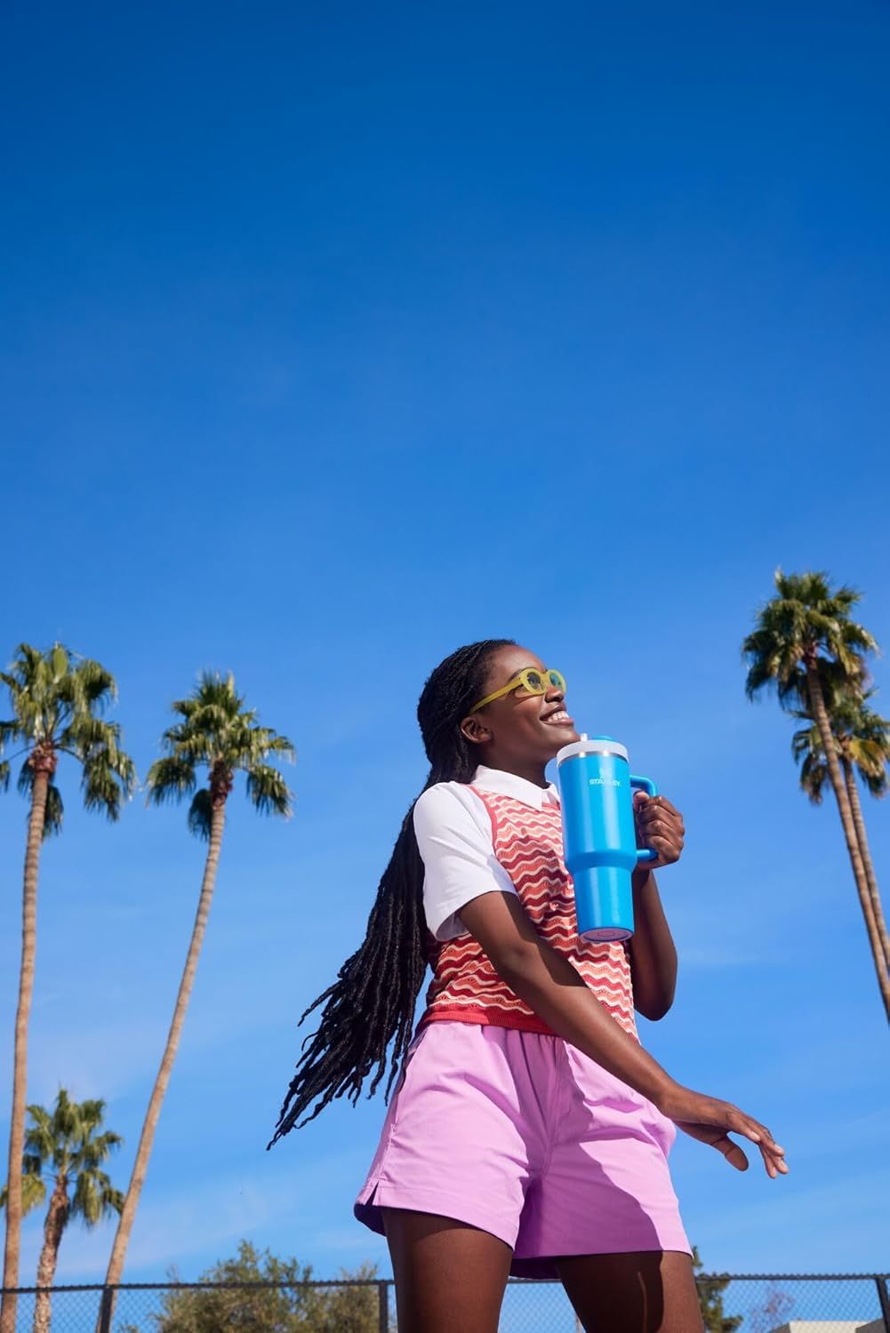 Stanley Quencher H2.0 Tumbler with Handle and Straw 30 oz | Flowstate 3-Position Lid | Cup Holder Compatible for Travel | Insulated Stainless Steel Cup | BPA-Free | Rose Quartz 2.0: 40 Ounces Azure