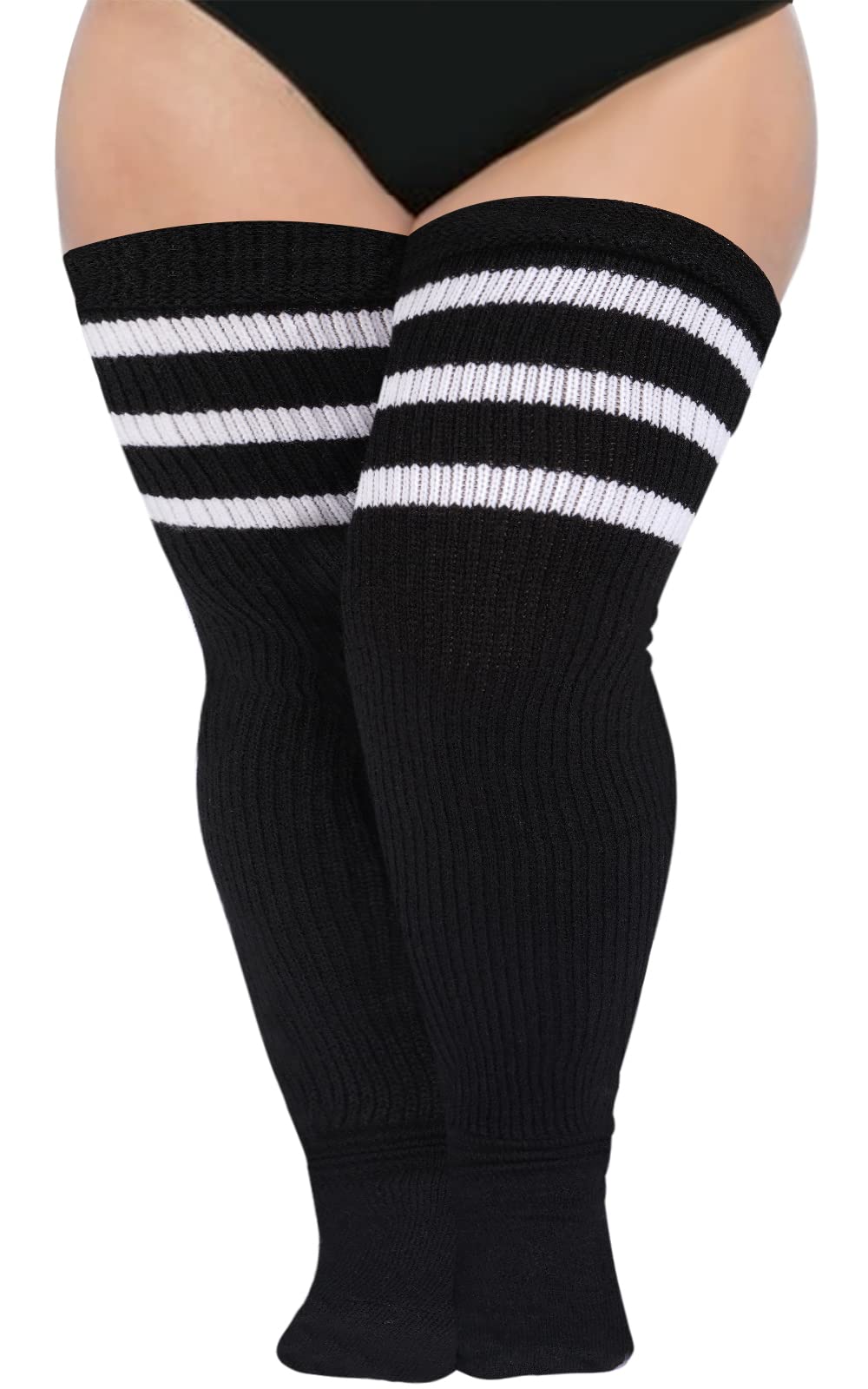 Abodhu Plus Size Thigh High Socks for Thick Thighs Women- Extra Long Widened Extra Long Thick Knit