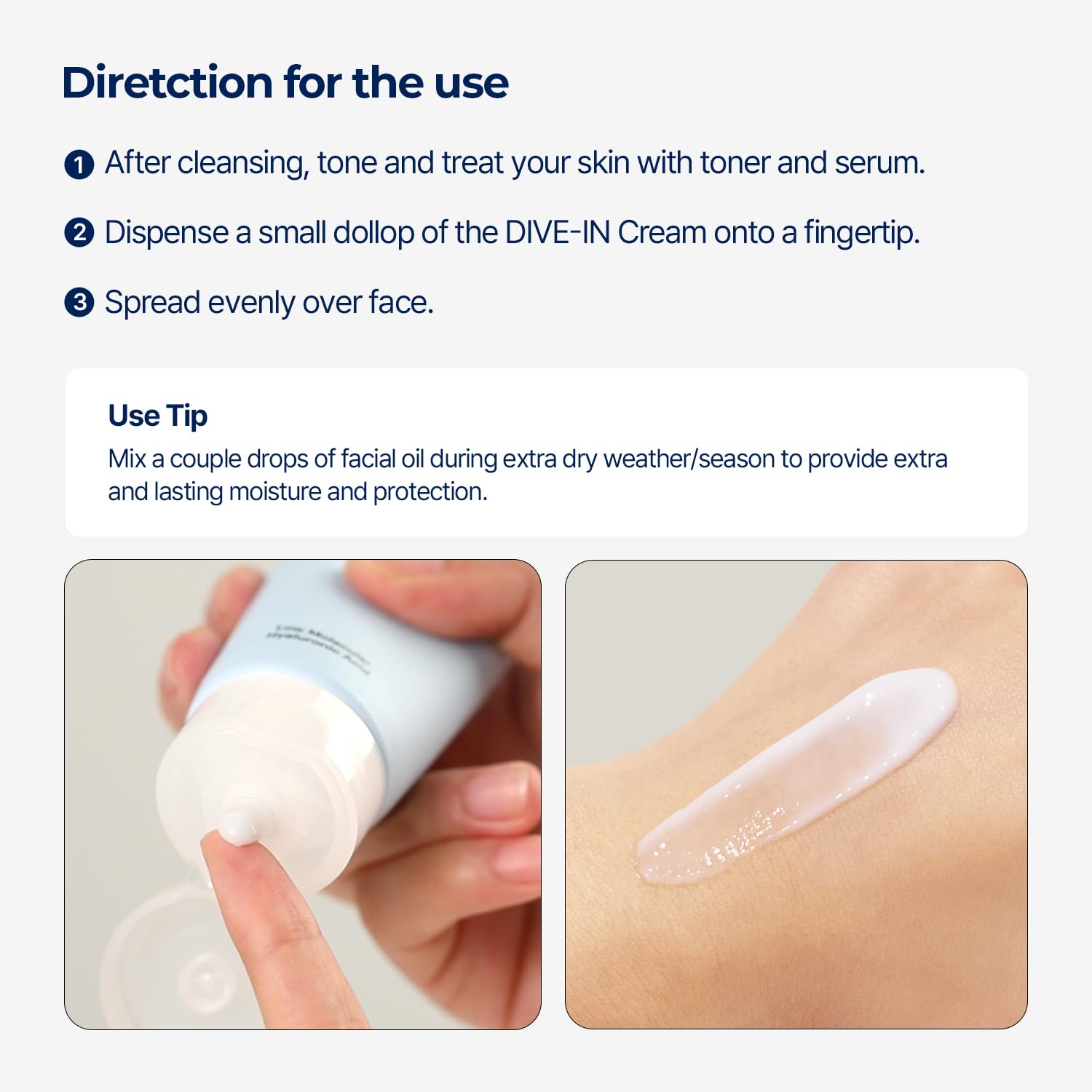Torriden DIVE IN Cream 80ml (2.71 fl. oz.) | Facial Moisturizer for Sensitive, Oily Skin | Lightweight and Moistrul Creamy Texture | Hyaluronic Acid Cream, Allantoin
