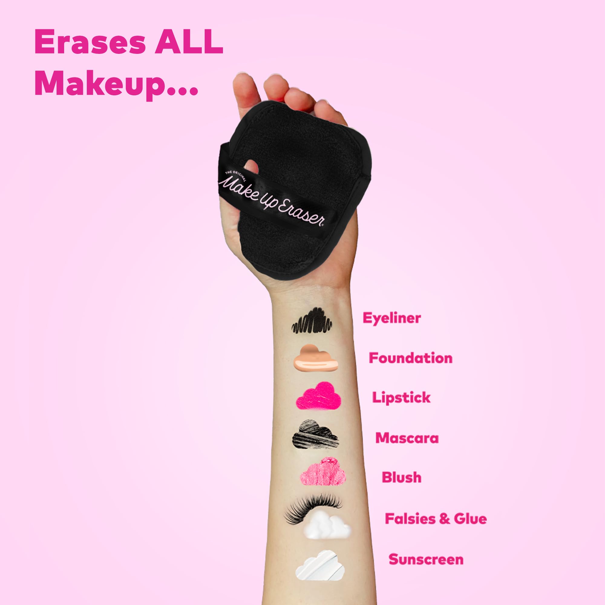 The Original MakeUp Eraser, 7-Day Set, Erase All Makeup with Just Water, Including Waterproof Mascara, Eyeliner, Foundation, Lipstick, Sunscreen, and More! 7ct: Chic Black 7 Count (Pack of 1)