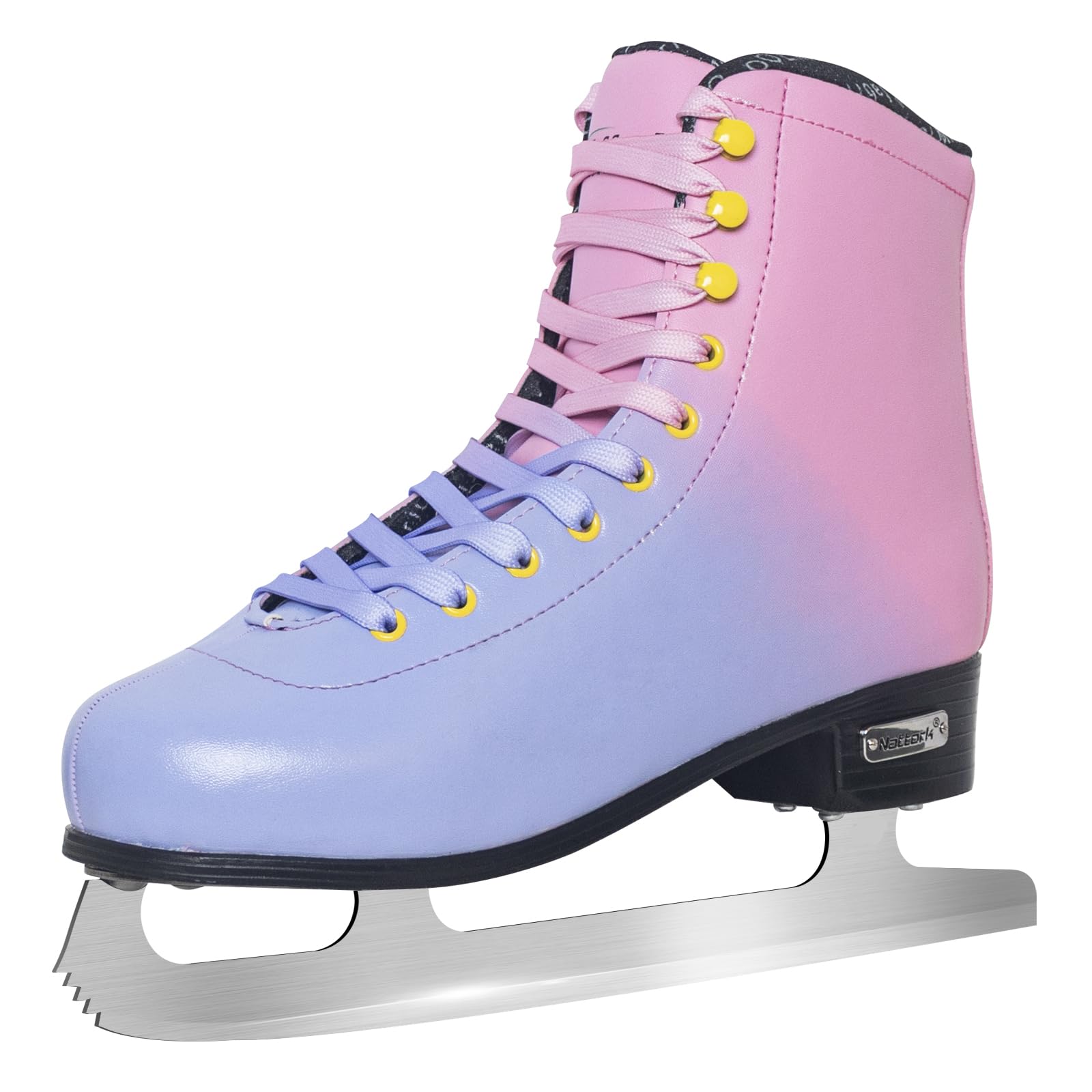 Nattork Figure Skates Excellence Stainless Steel Blades Ice Figure Skating with Enhanced Support Strength Performance and Ultimate Comfort for Youth and Adult