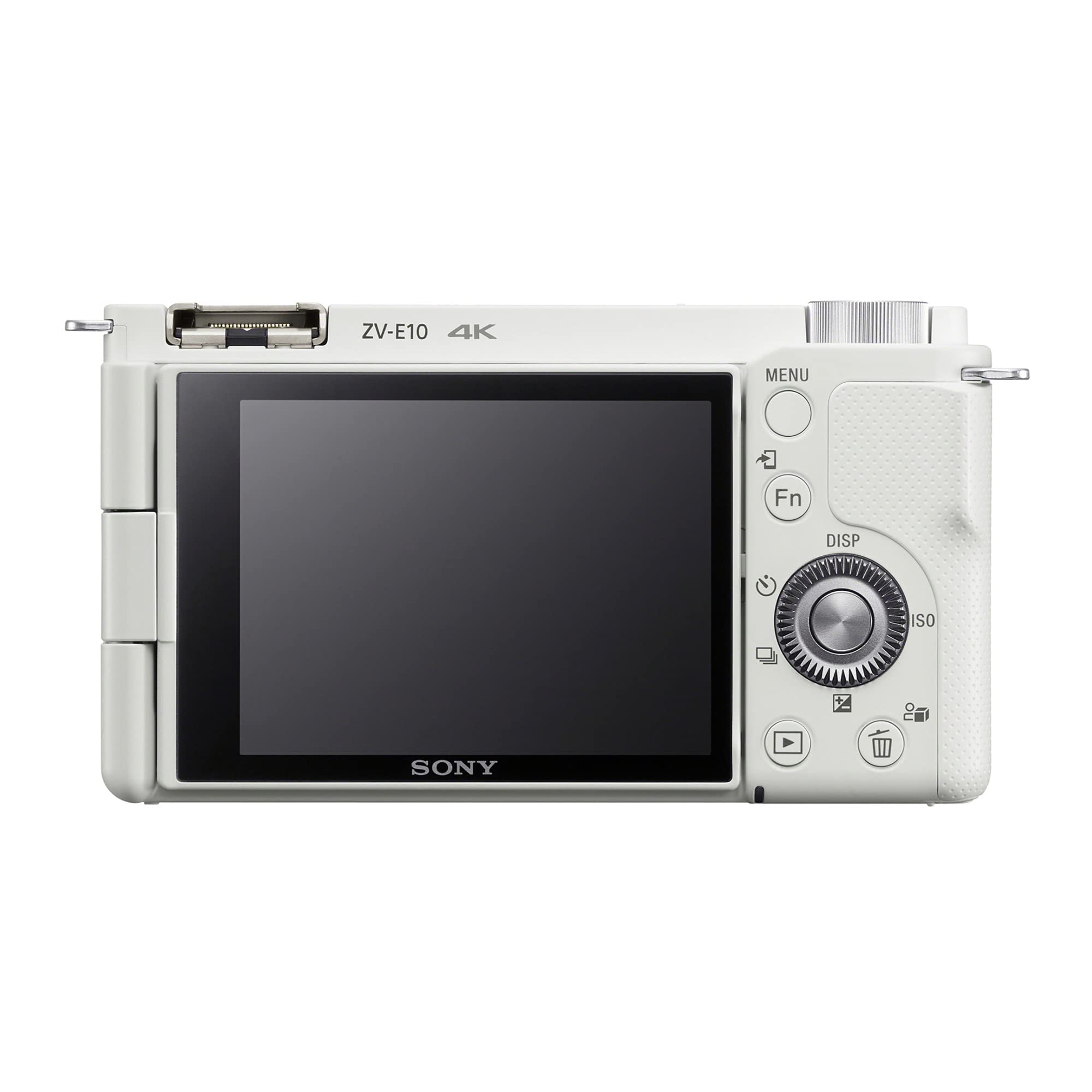 Sony Alpha ZV-E10 - APS-C Interchangeable Lens Mirrorless Vlog Camera Kit - Black: White Camera Only Base
