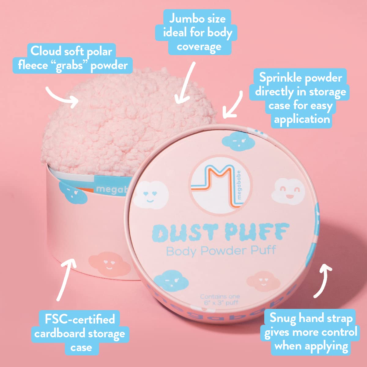 Megababe Sweat Absorbing 2-Piece Bundle - Body Dust Powder 6 oz & Dust Puff | Sweat-Absorbing, Talc-Free thumbnail 5