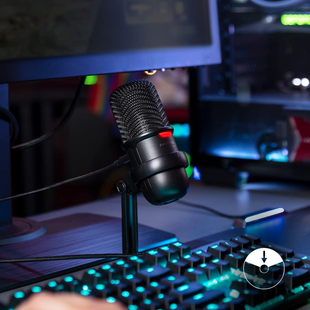 HyperX SoloCast – USB Condenser Gaming Microphone, for PC, PS4, PS5 and Mac, Tap-to-Mute Sensor, Cardioid Polar Pattern, great for Streaming, Podcasts, Twitch, YouTube, Discord,Black: Microphone Black