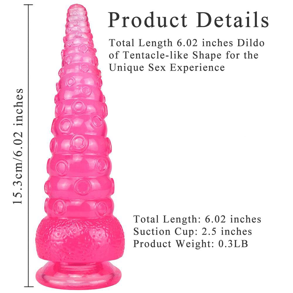 Octopus Tentacle Dildo Soft Realistic Dildo 6" Anal Plug Dildos Butt Plug Stimulator with Strong Suction Cup Anal Sex Toy Monster Silicone Prostate Massager for Women Men Adult Sex Play