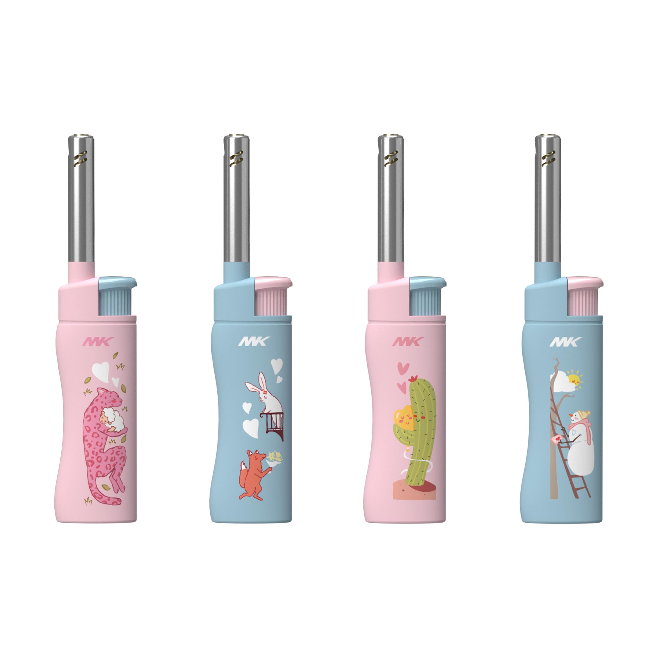 MK Lighter Candle Lighters, Windproof Flame, Ideal as Lighters for Candle, Camping Lighters, Outdoor, Butane Refillable (Charm-5PC): Polar Love-4pc