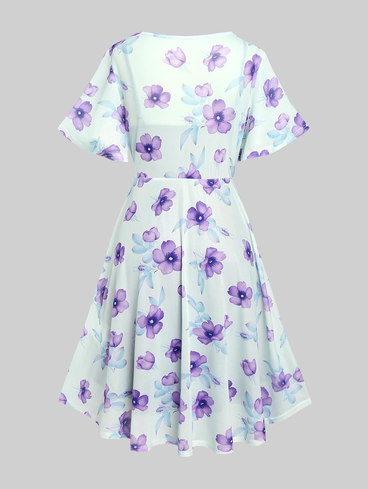 ROSE GAL Rosegal Plus Size Women Sundress Set Flutter Sleeves Floral Dress and Lace-up Cami Dress