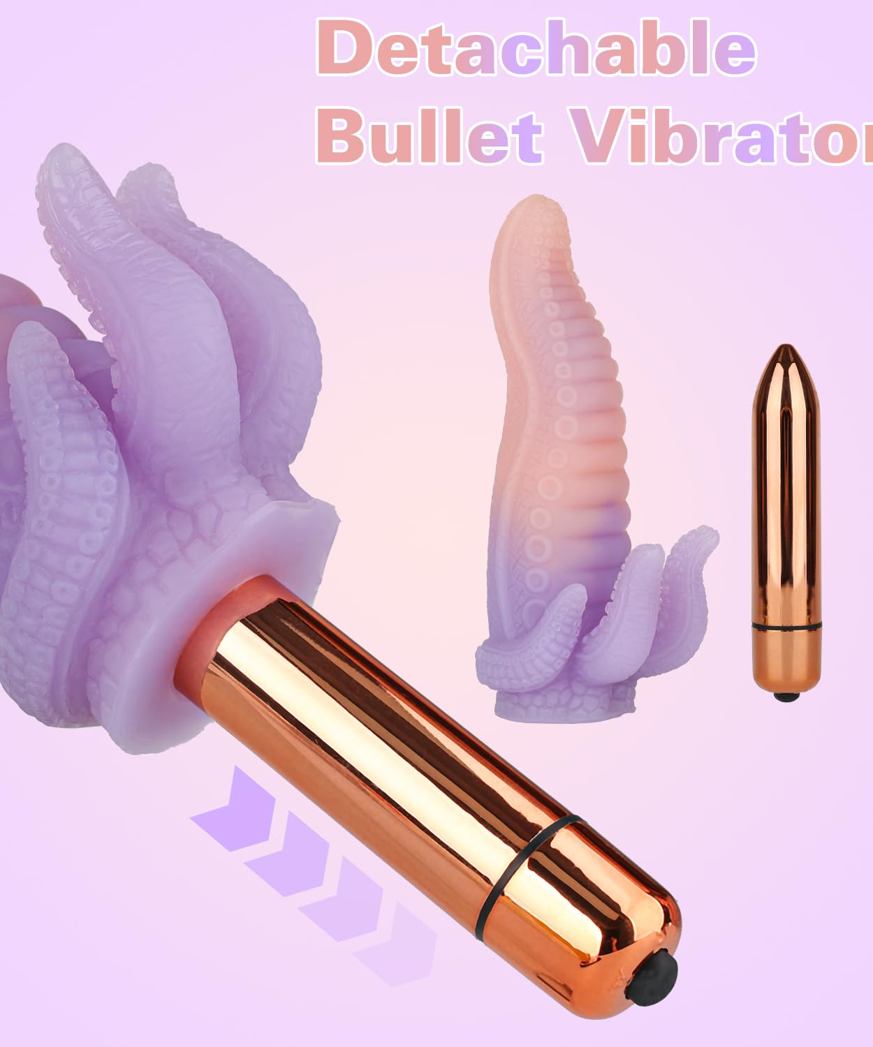 Tentacle Vibrator for Men Women - Mini Monster Vibrator with 10 Vibration Modes Body-Safe Flexible Silicone Bullet Clitoral Vibrators Stimulator G-spot Dildos Adult Sex Toys for Male Female Couple