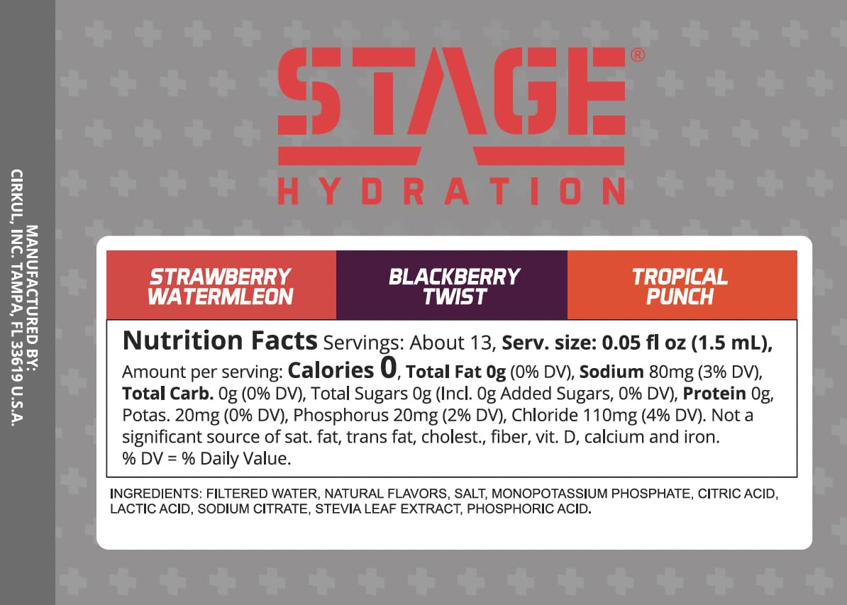 Cirkul Stage Flavor Cartridge Variety Pack with Electrolytes and Stevia, 6-Pack (2 Strawberry Watermelon, 2 Tropical Punch, 2 Blackberry Twist): Stage Variety Pack