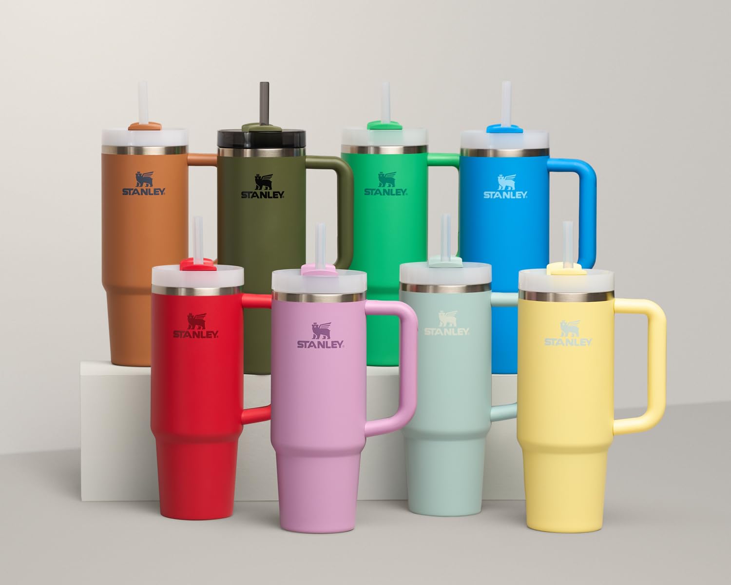 Stanley Quencher H2.0 Tumbler with Handle and Straw 30 oz | Flowstate 3-Position Lid | Cup Holder Compatible for Travel | Insulated Stainless Steel Cup | BPA-Free | Rose Quartz 2.0: 30 Ounces Azure