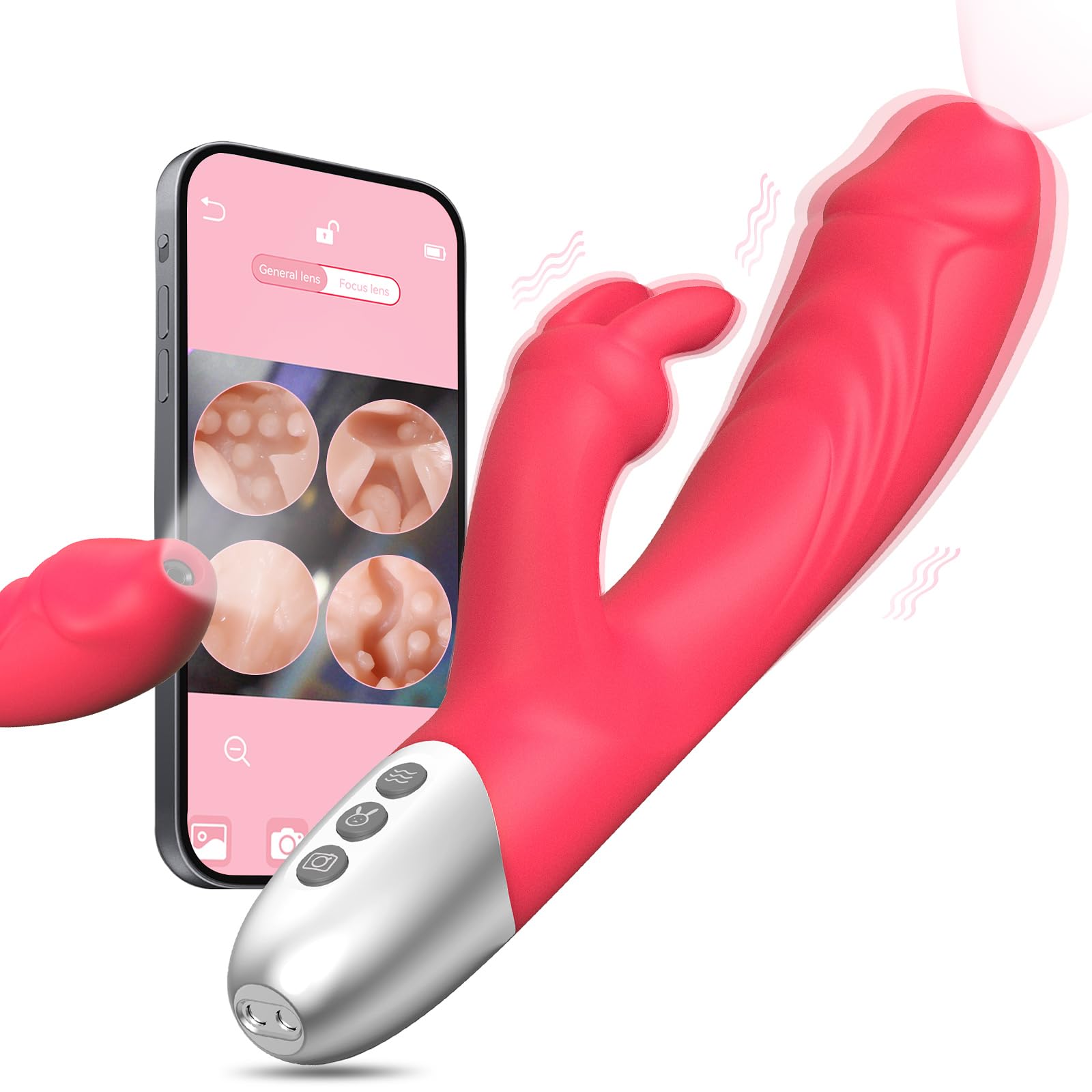 Sex Camera Sex Toy Vibration for Women WiFi Vibrator, Wireless Visual Adult Toys with Wireless HD Camera, Stimulation Clitoral Nipplea, Dildo Vibrator with 6 Vibrations for Pleasure & Body Explore