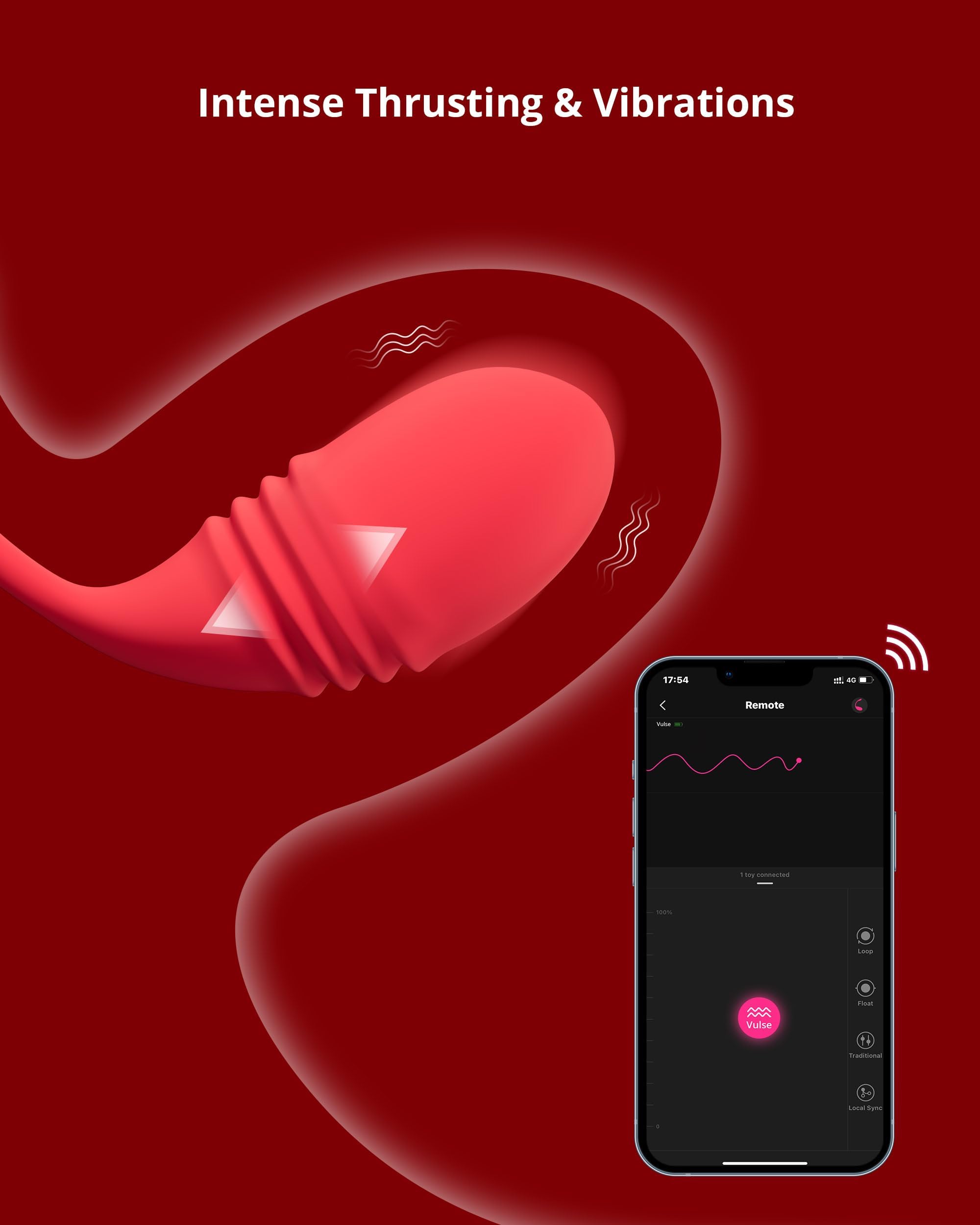 LOVENSE Vulse Vibrator Thrusting & Vibration 2 in 1 Sex Toys, Remote Control G Spot Vibrators Dildo for Long Distance Play, Unlimited Custom Patterns Adult Sex Toys & Games for Women Couples Pleasure